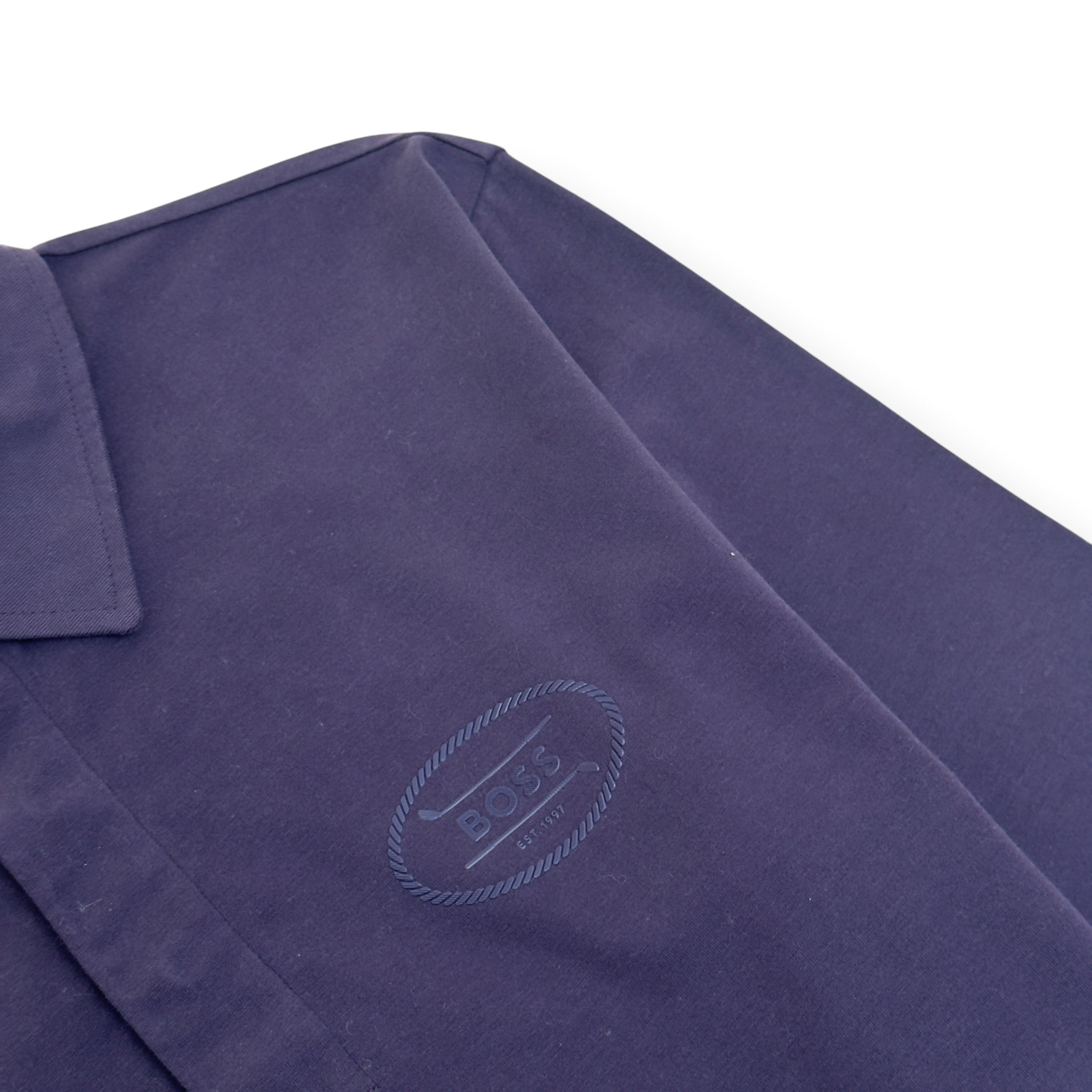 BOSS LONG SLEEVE POLO SHIRT PURPLE XL