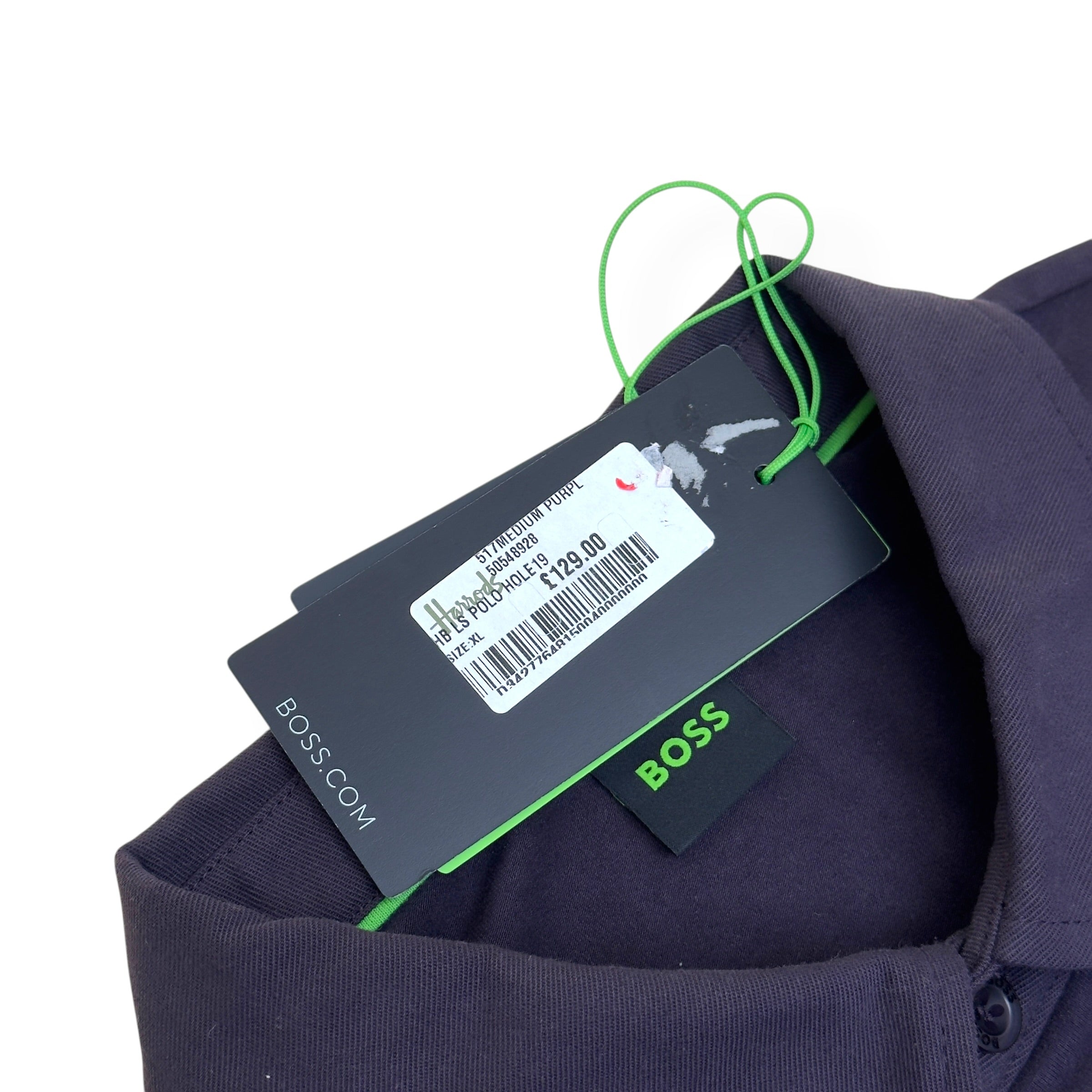 BOSS LONG SLEEVE POLO SHIRT PURPLE XL