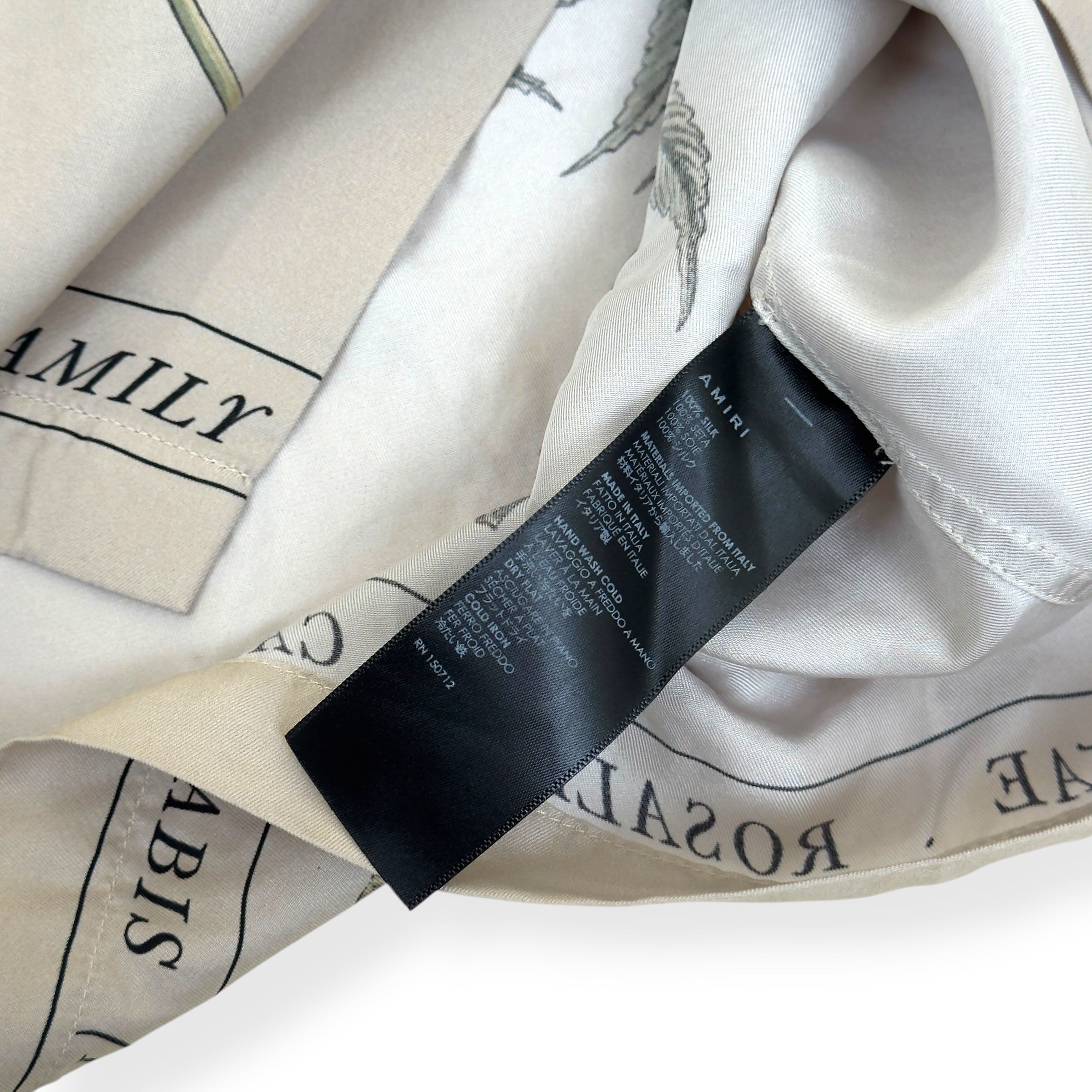 AMIRI BOTANICAL SILK SHIRT NATURAL L