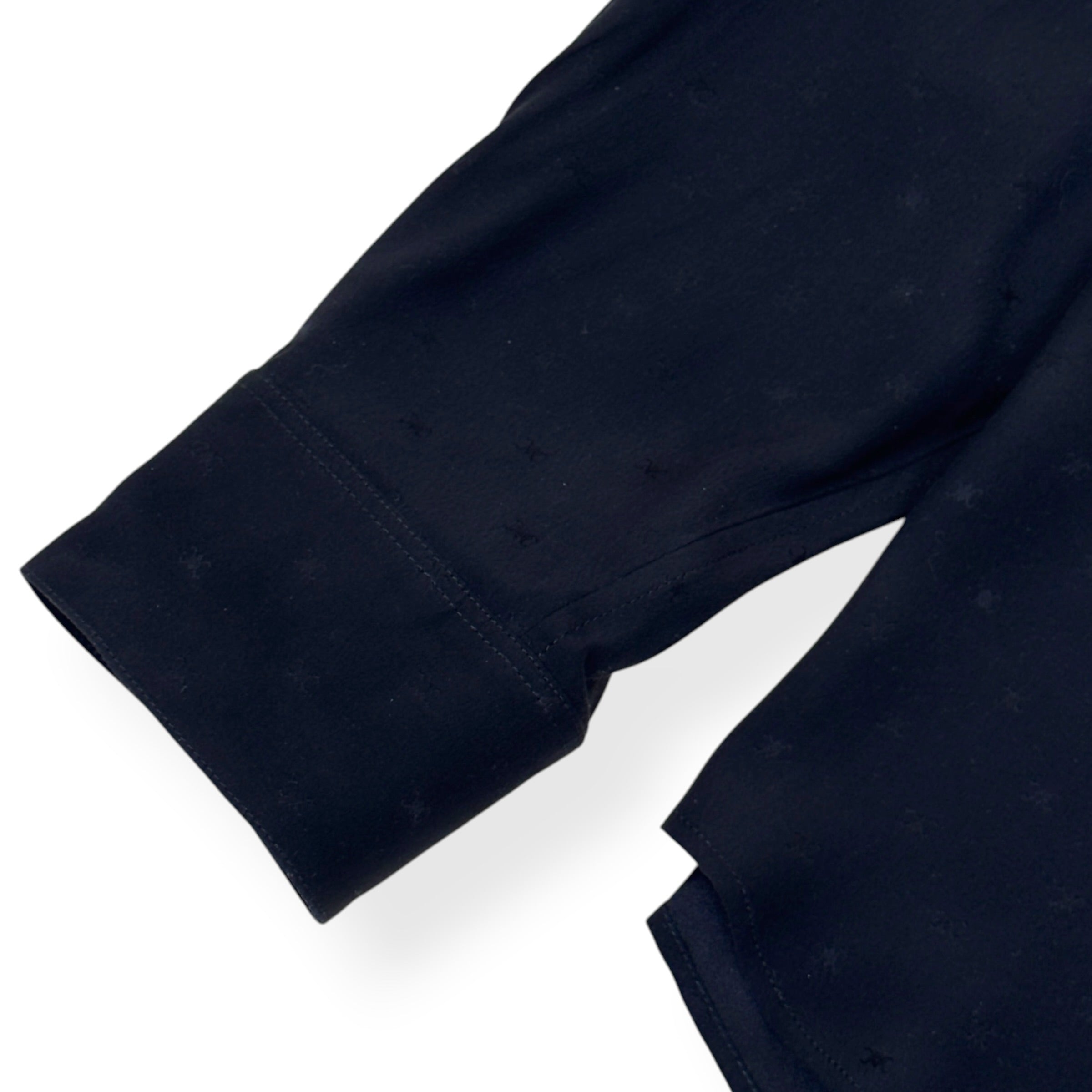 CELINE LOOSE SILK JACQUARD SHIRT BLACK 42 / L