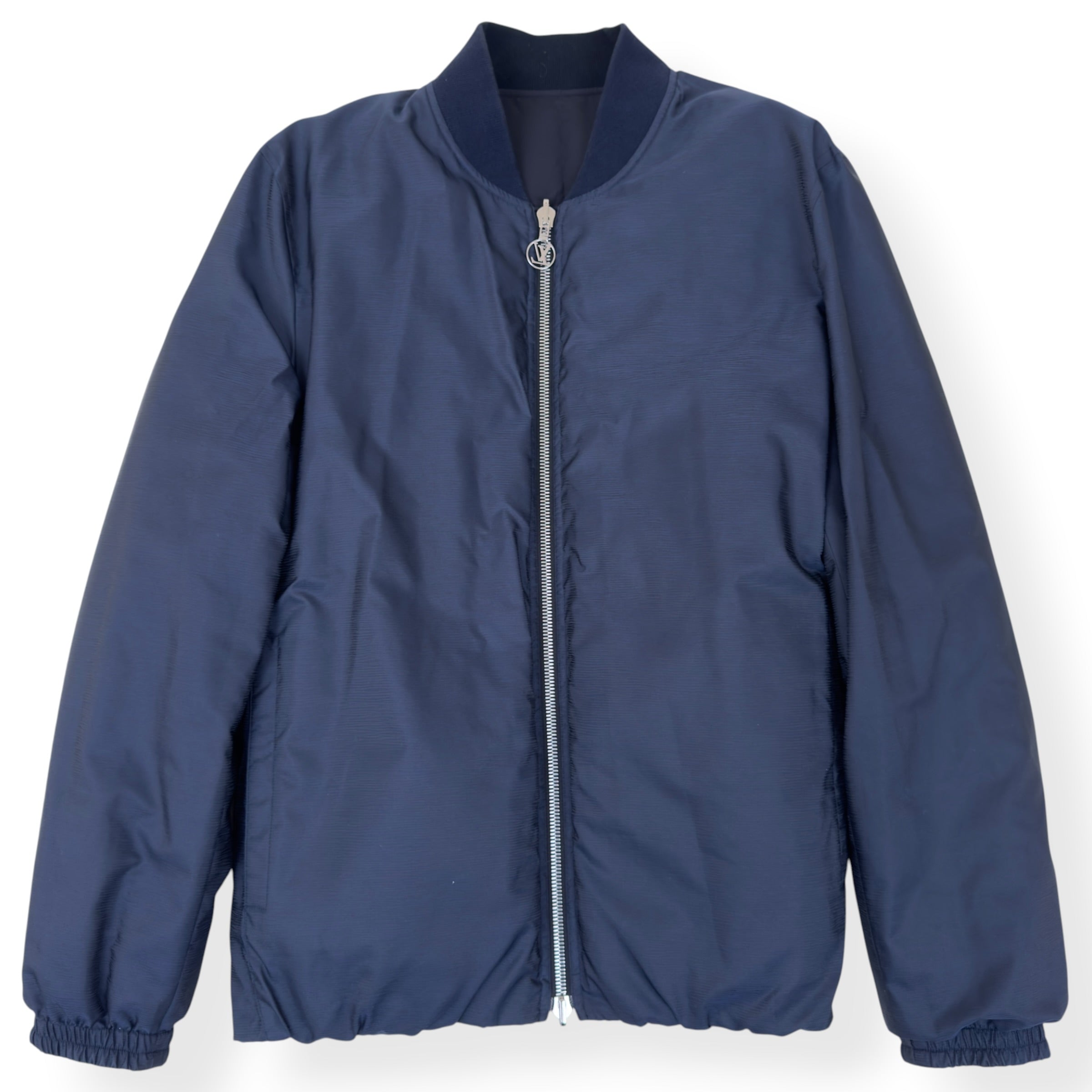 LOUIS VUITTON REVERSIBLE QUILTED DOWN BOMBER JACKET BLACK / NAVY 54 / XL