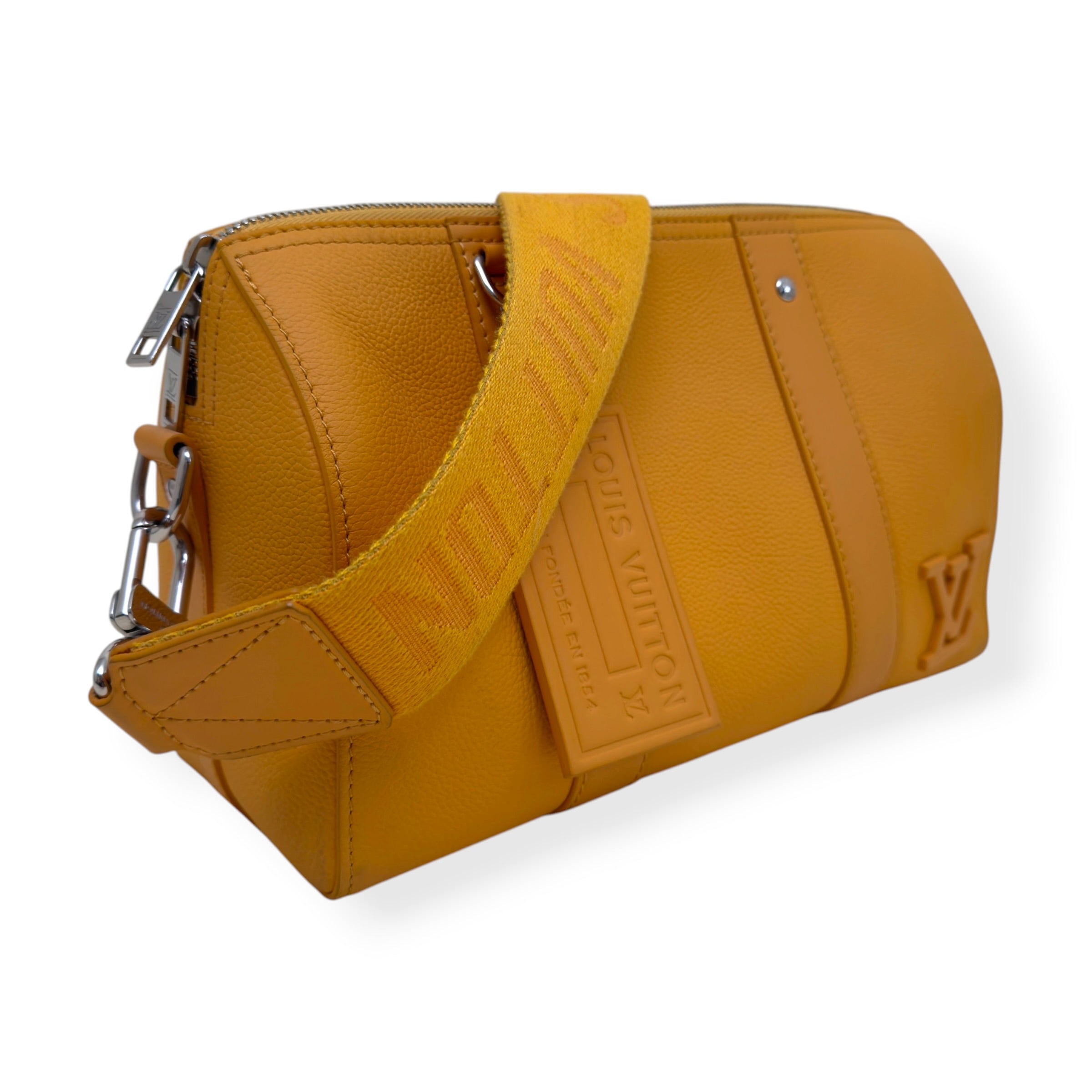 LOUIS VUITTON CITY KEEPALL AEROGRAM CROSSBODY BAG MUSTARD
