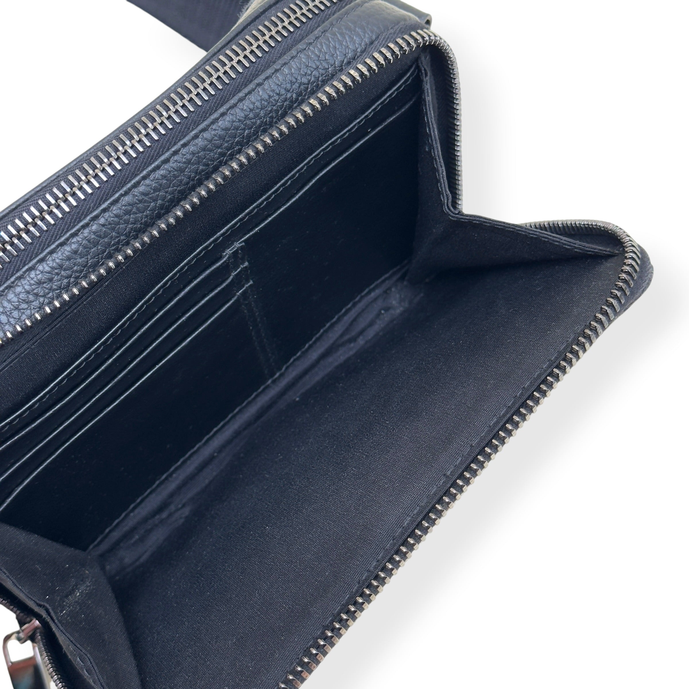 DIOR OBLIQUE JACQUARD ZIPPED POUCH WITH STRAP BLACK S