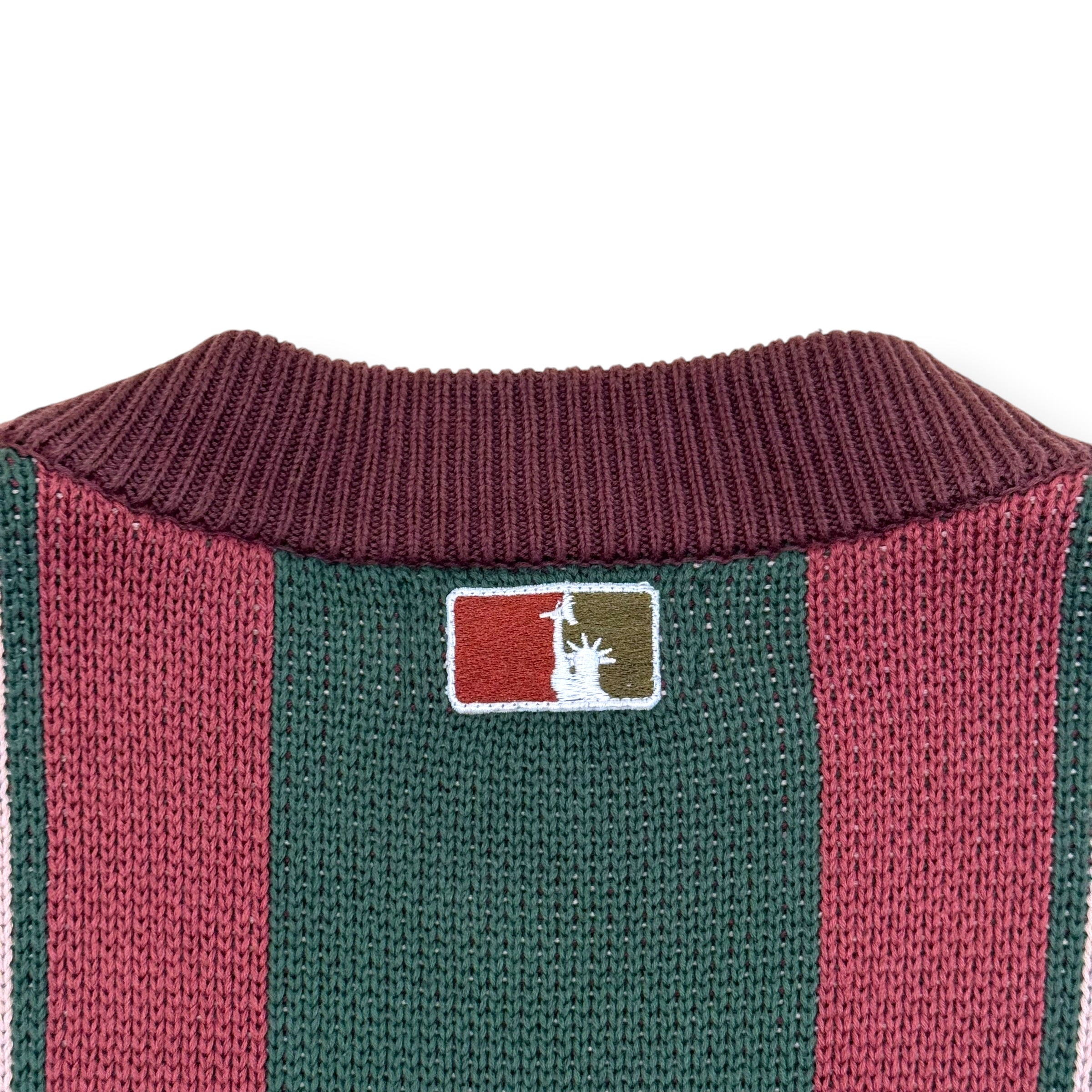 WISDOM OF AGE CITY CARDIGAN GREEN / BURGUNDY S