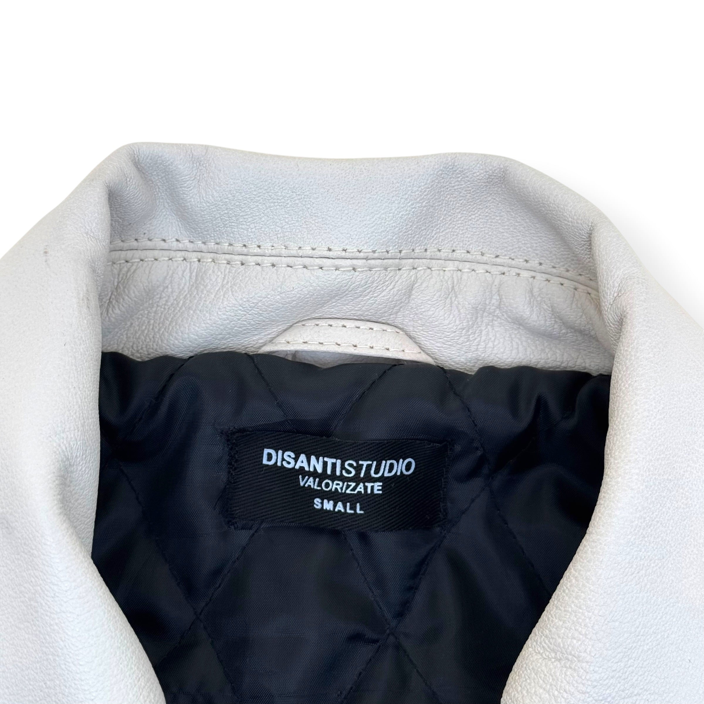 DI SANTI STUDIO DS VARSITY LEATHER JACKET GREEN / WHITE S