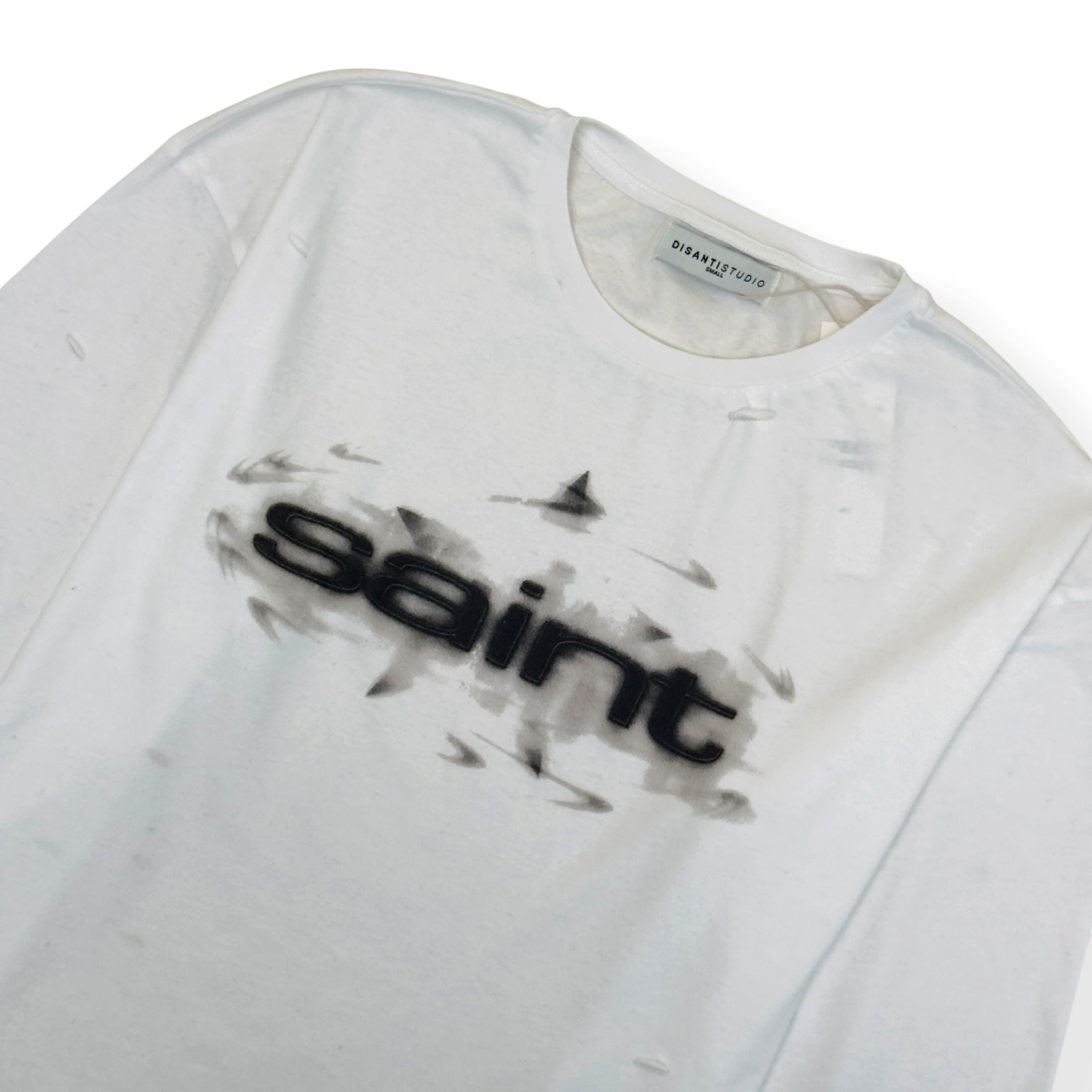 DI SANTI STUDIO SAINT LONG SLEEVE CROPPED T-SHIRT WHITE S