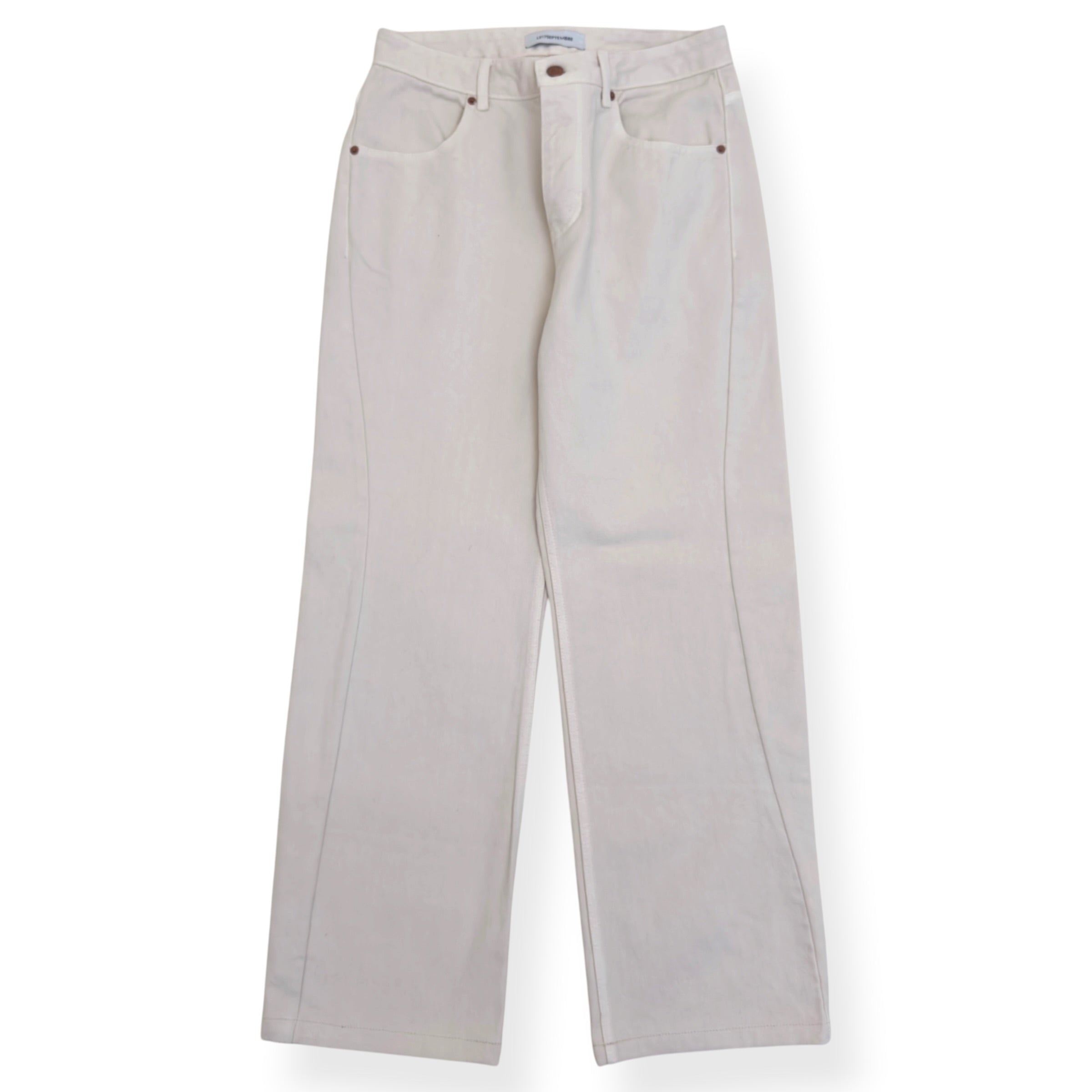 LE17SEPTEMBRE ONE TUCK WIDE DENIM JEANS IVORY 46 / XS