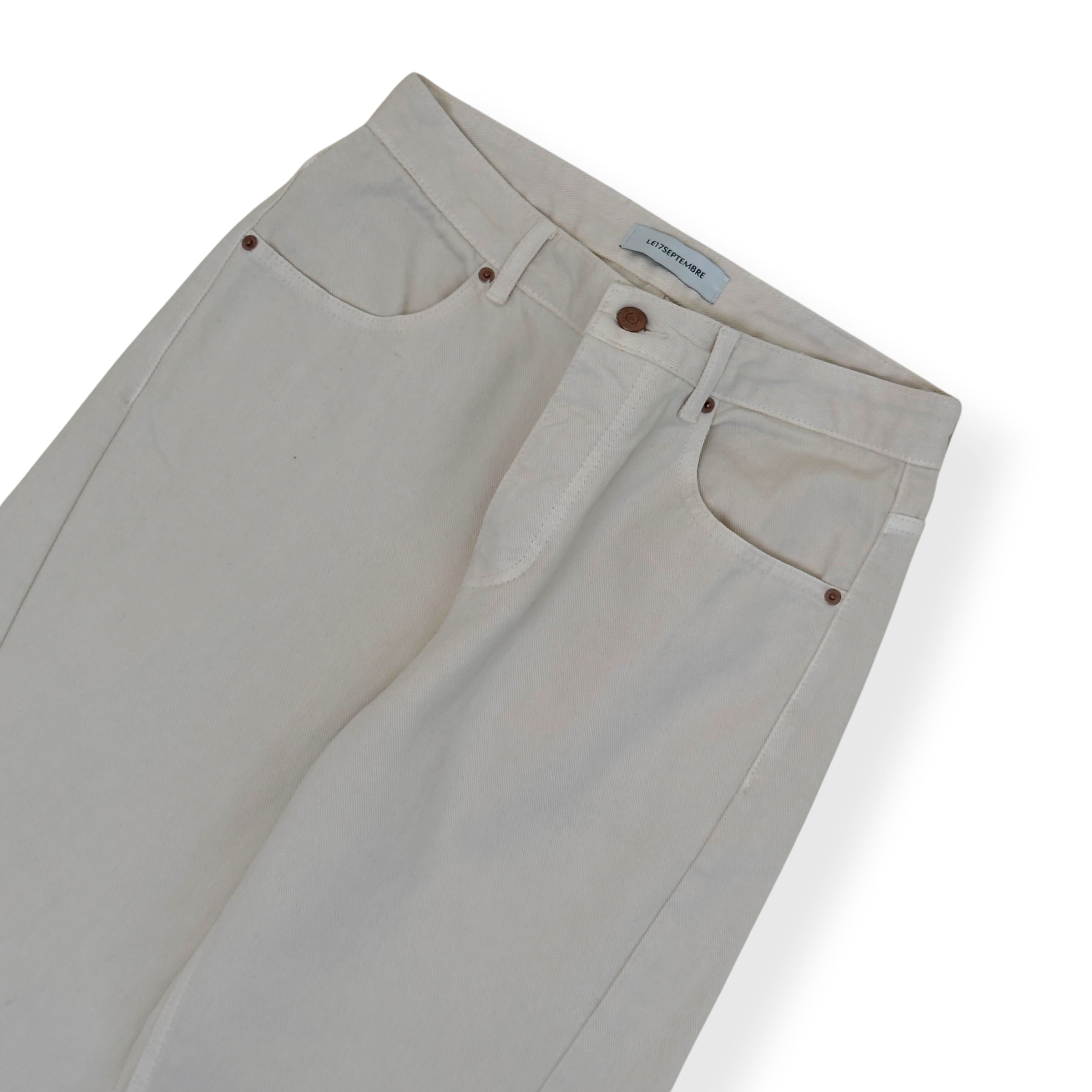 LE17SEPTEMBRE ONE TUCK WIDE DENIM JEANS IVORY 46 / XS