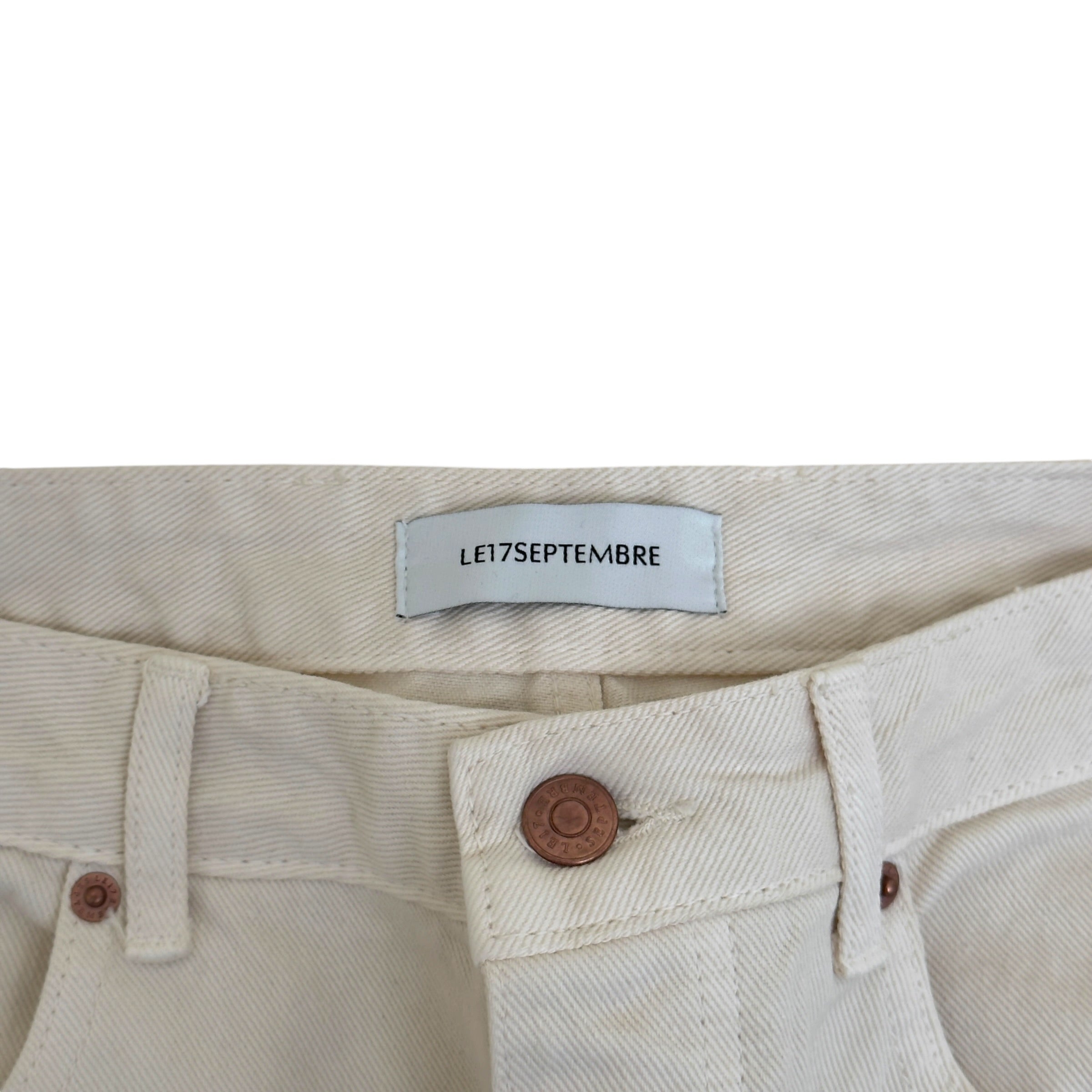 LE17SEPTEMBRE ONE TUCK WIDE DENIM JEANS IVORY 46 / XS