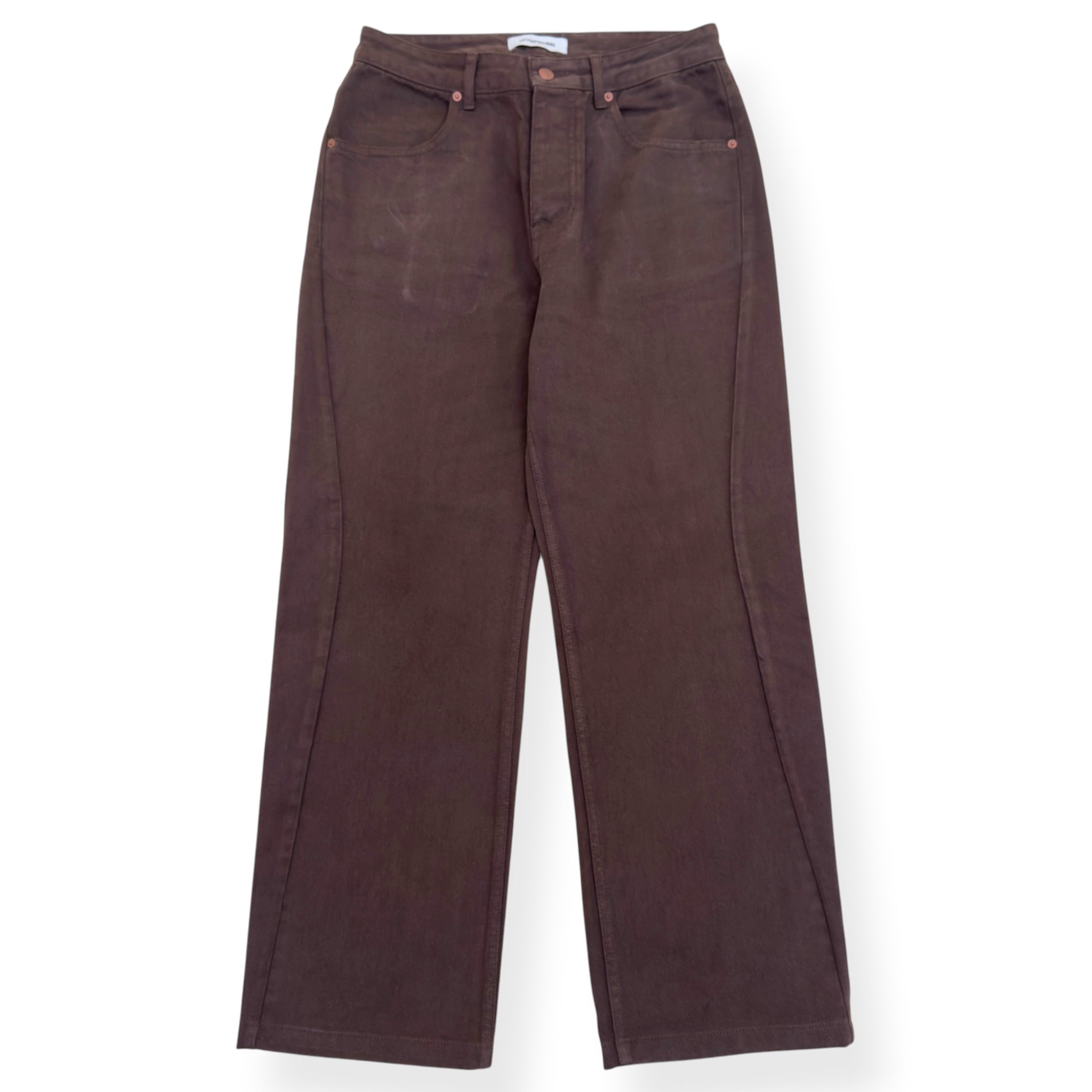 LE17SEPTEMBRE ONE TUCK WIDE DENIM JEANS BROWN 46 / XS