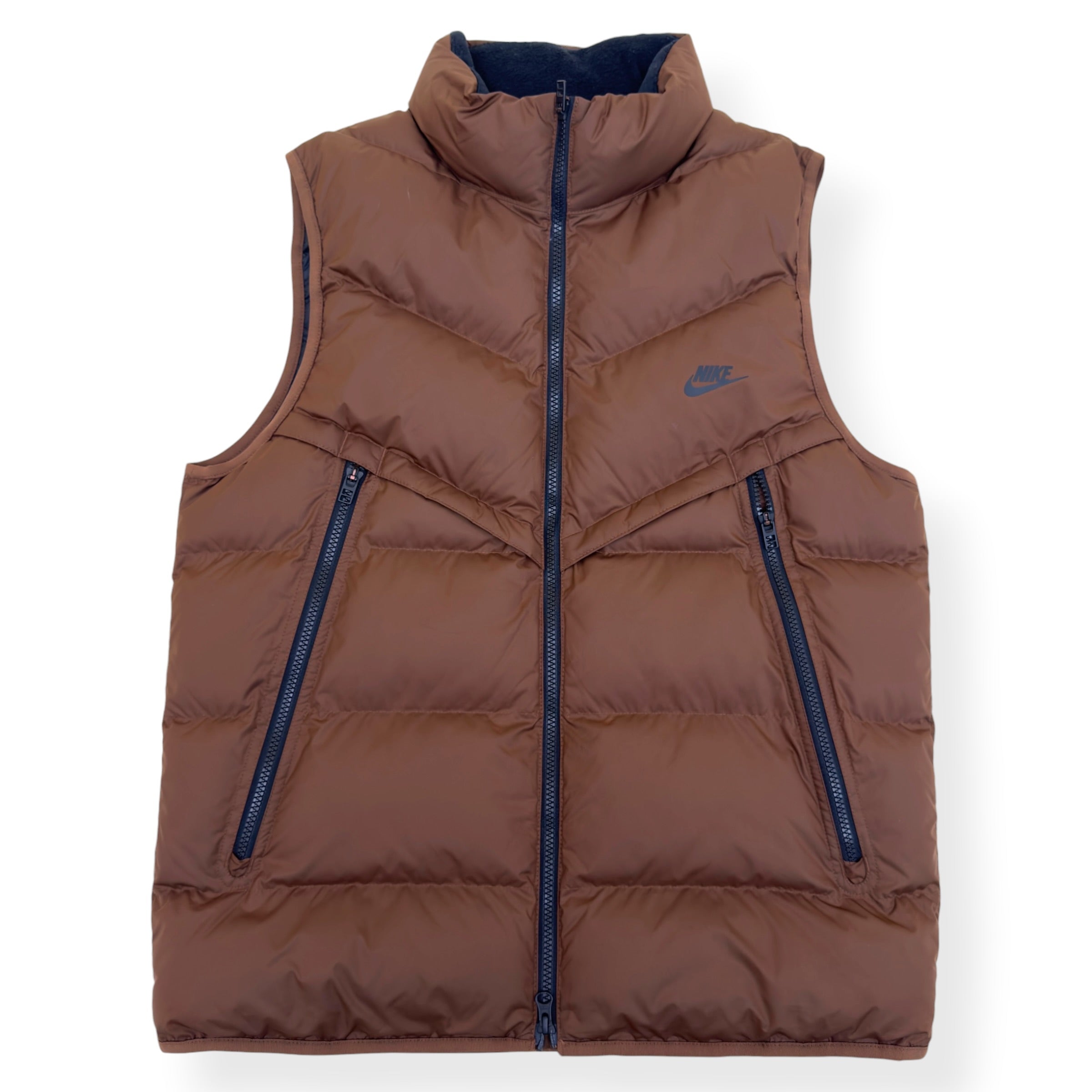 NIKE STORM-FIT WINDRUNNER PUFFER GILET BROWN M