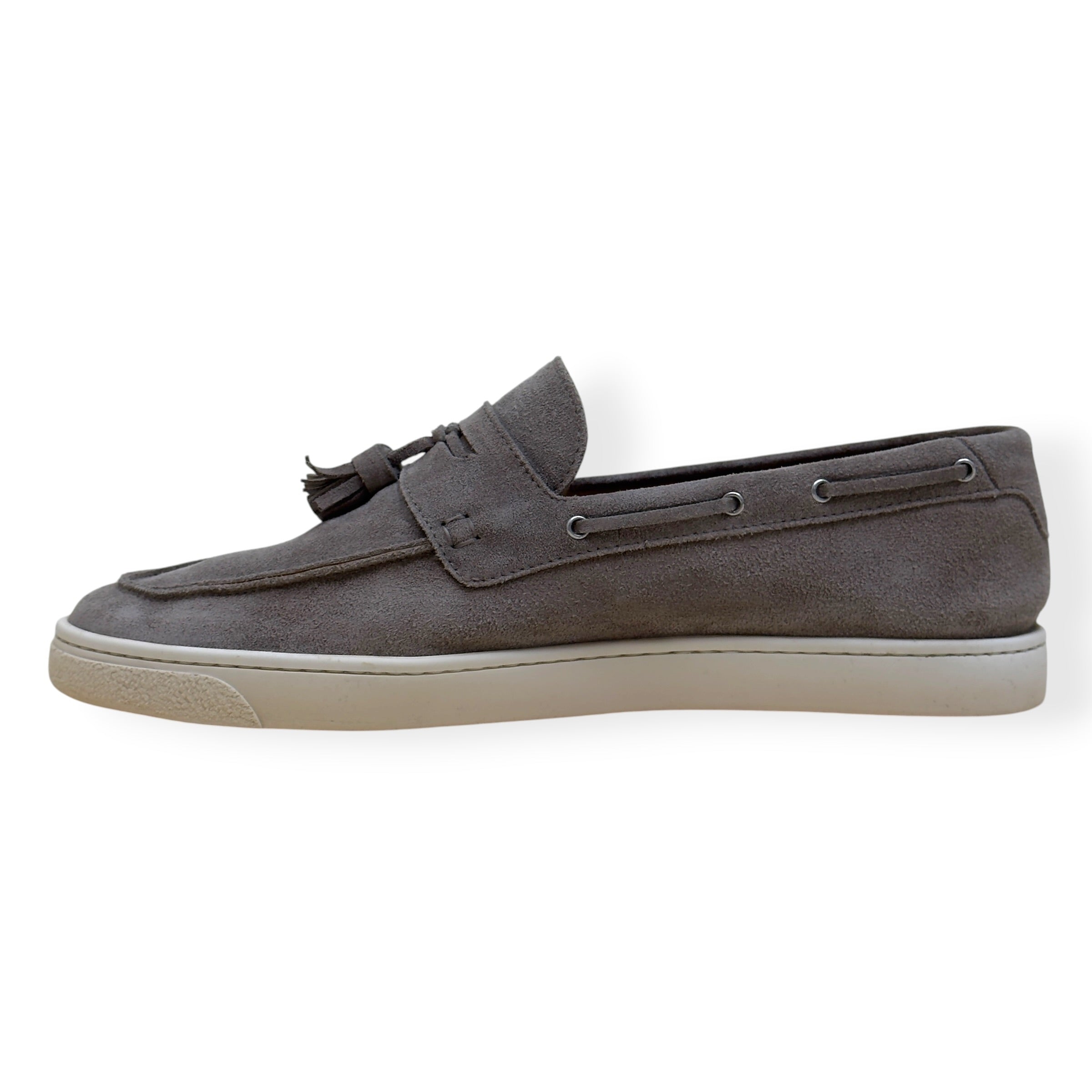 BRUNELLO CUCINELLI SUEDE TASSEL LOAFER SNEAKER TAUPE 45 / UK11