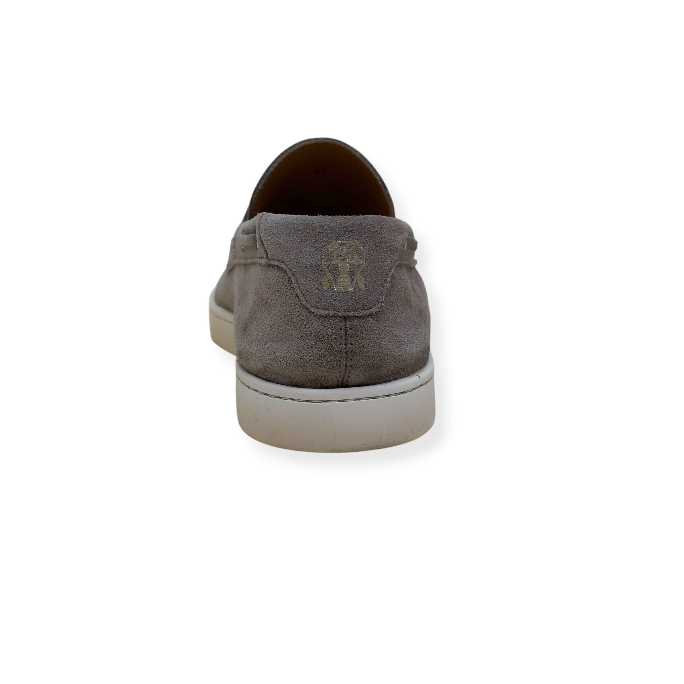 BRUNELLO CUCINELLI SUEDE TASSEL LOAFER SNEAKER TAUPE 45 / UK11