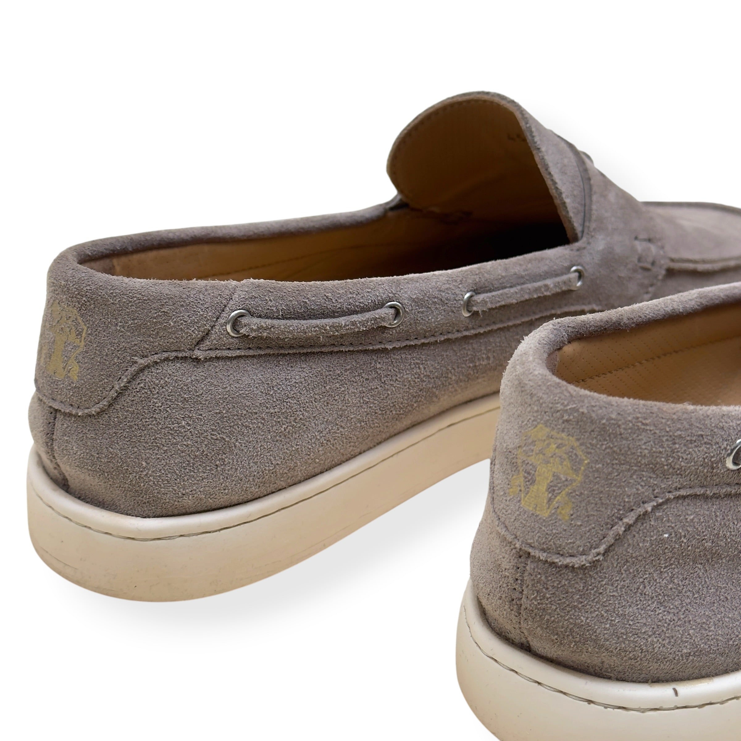 BRUNELLO CUCINELLI SUEDE TASSEL LOAFER SNEAKER TAUPE 45 / UK11