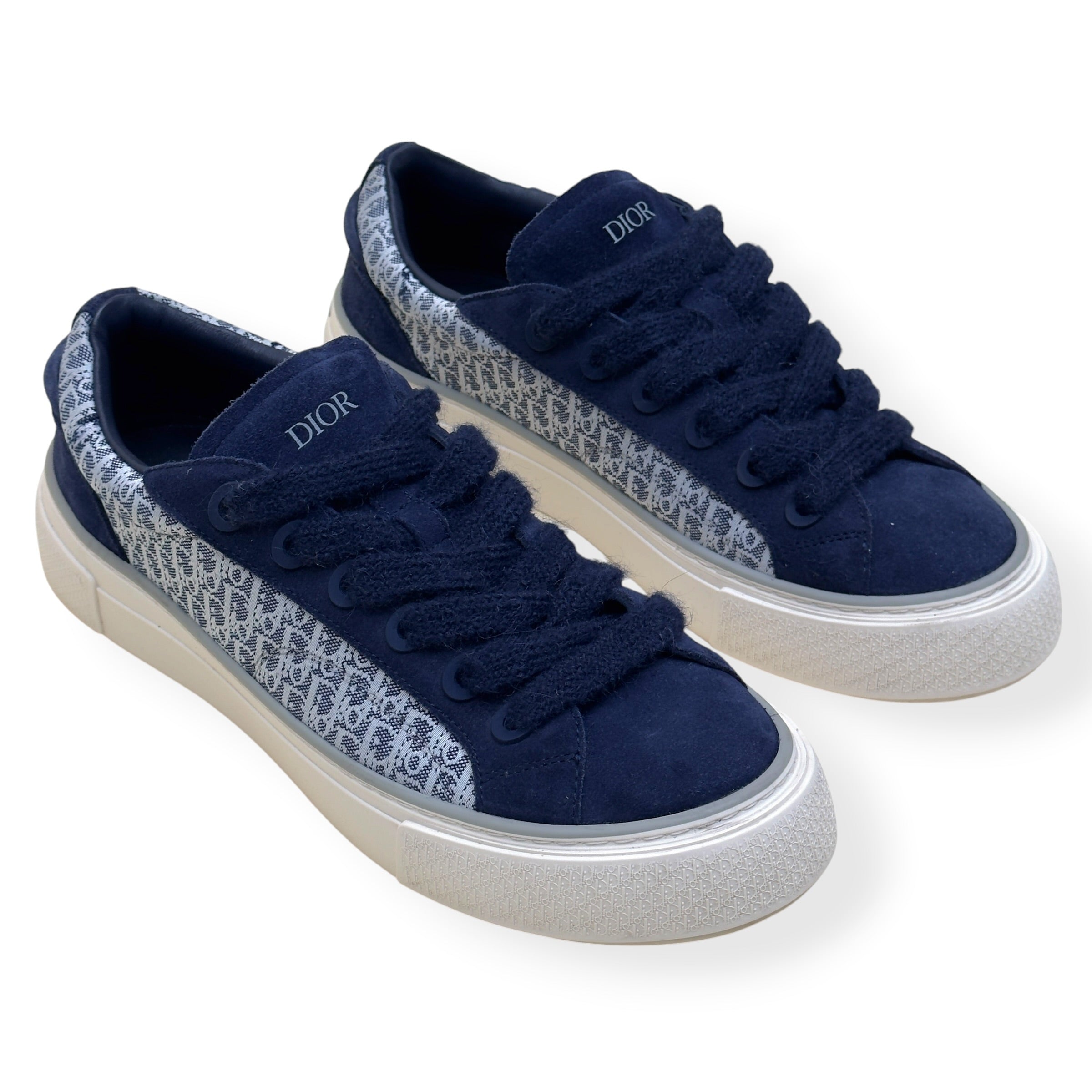 DIOR B33 LOW TOP OBLIQUE CANVAS SNEAKER BLUE 44 / UK10