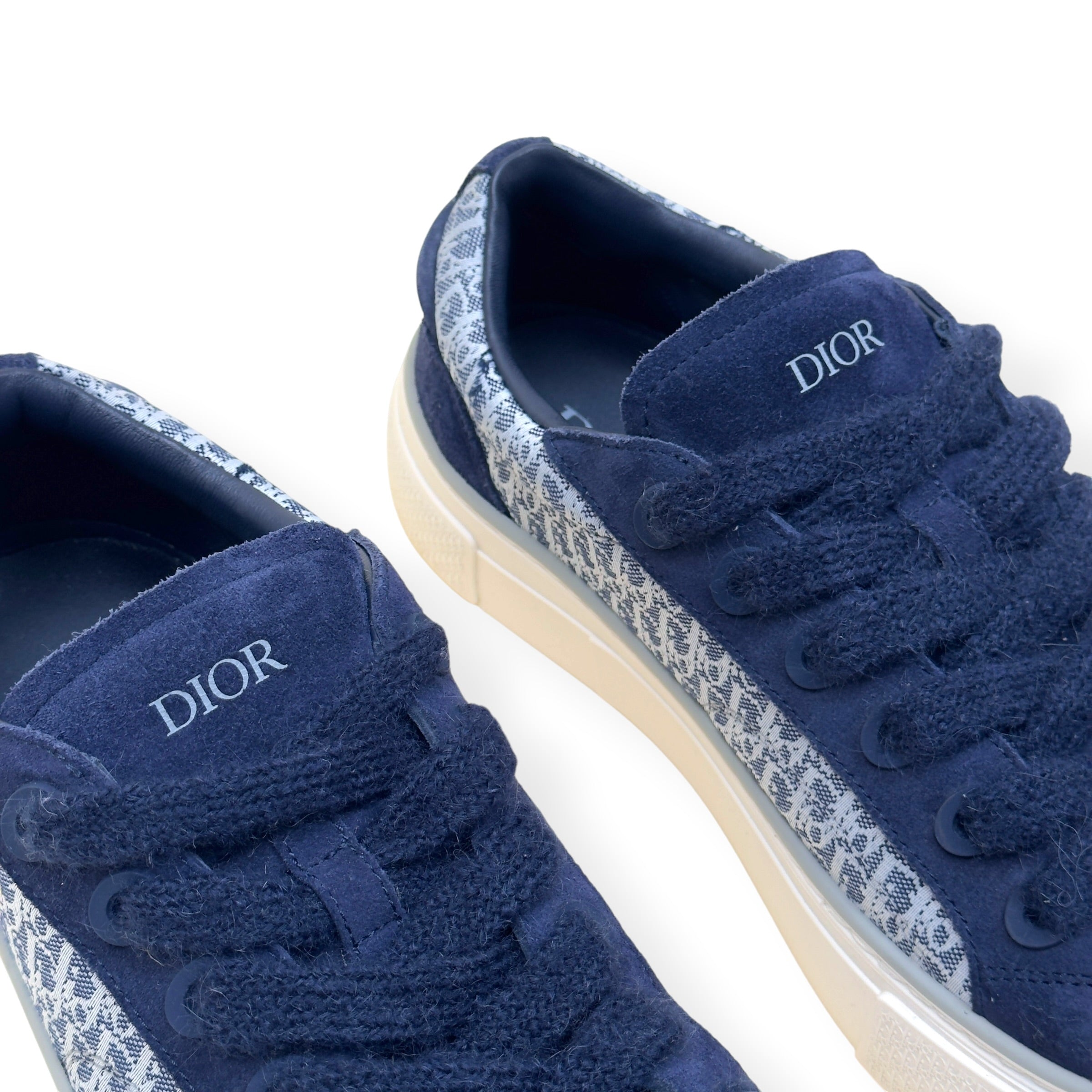 DIOR B33 LOW TOP OBLIQUE CANVAS SNEAKER BLUE 44 / UK10