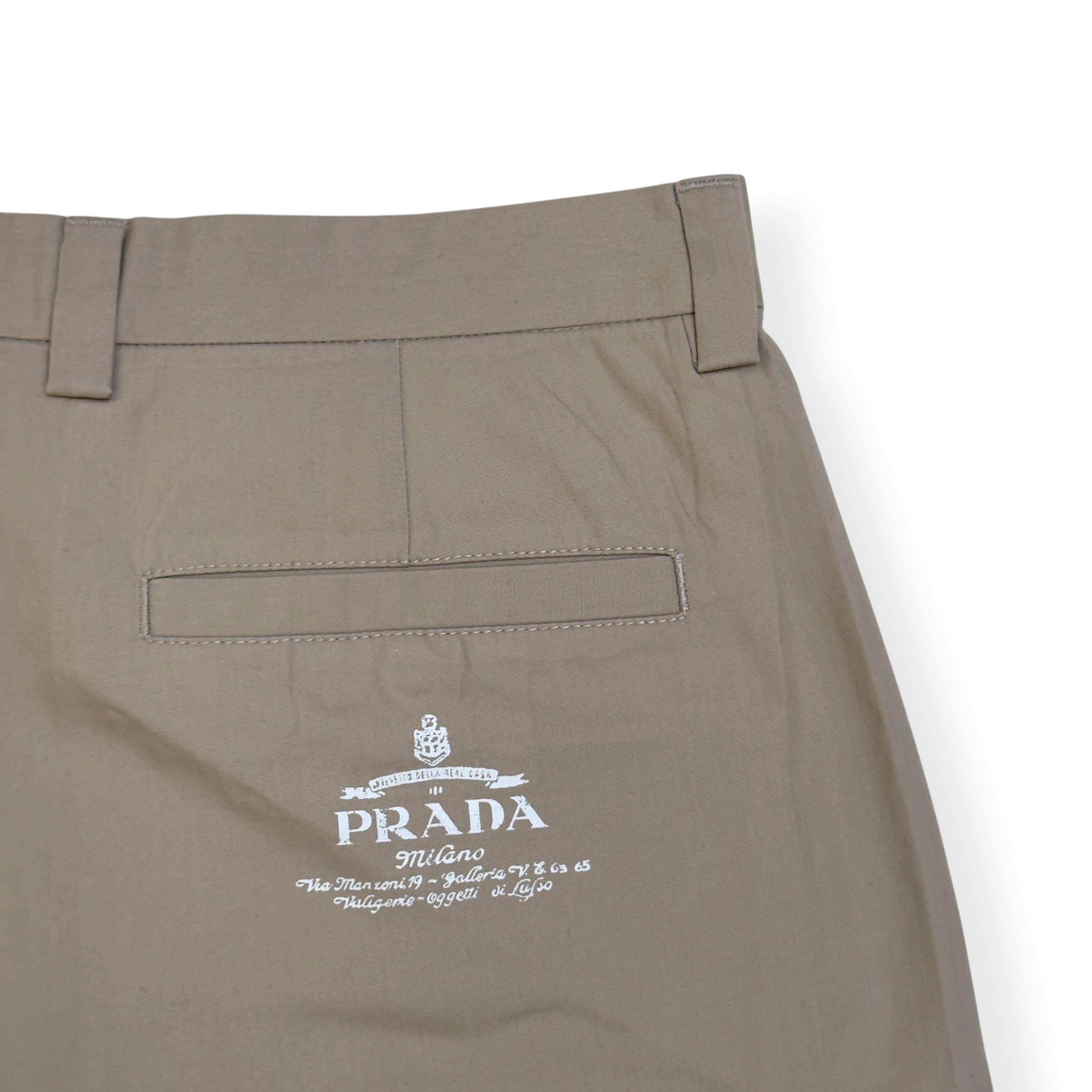 PRADA POPLIN BERMUDA SHORTS BEIGE 54 / L