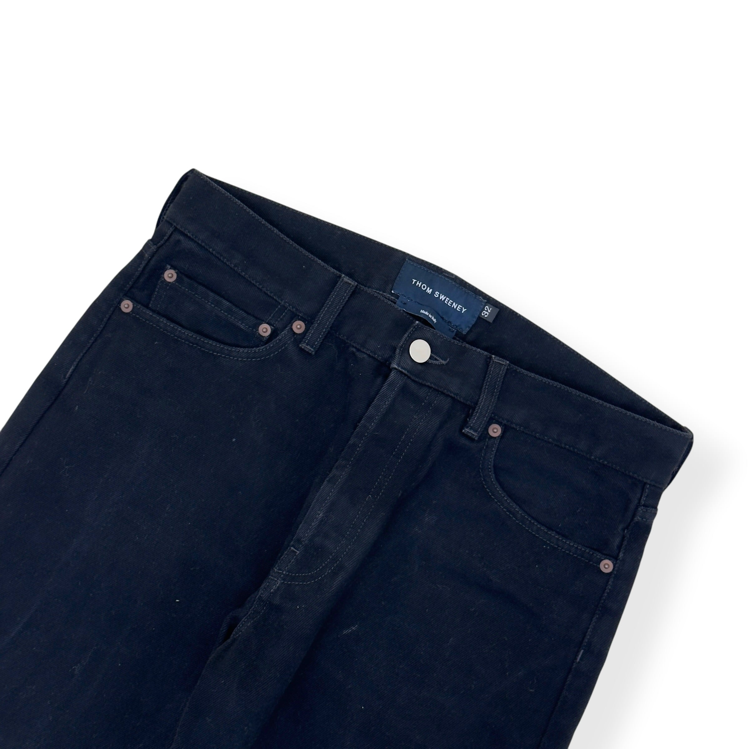 THOM SWEENEY DENIM EASY FIT JEANS BLACK 32 / M