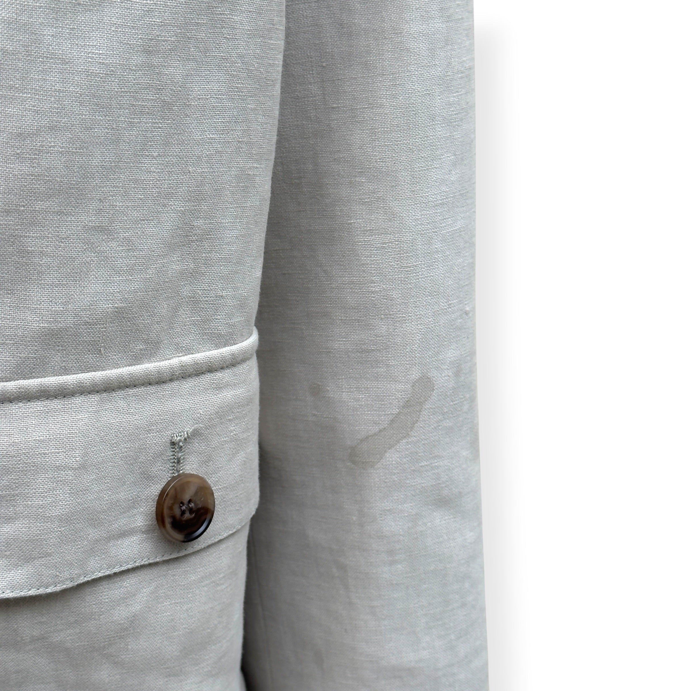 THOM SWEENEY LINEN BESPOKE BUTTON-UP JACKET STONE 50 / M