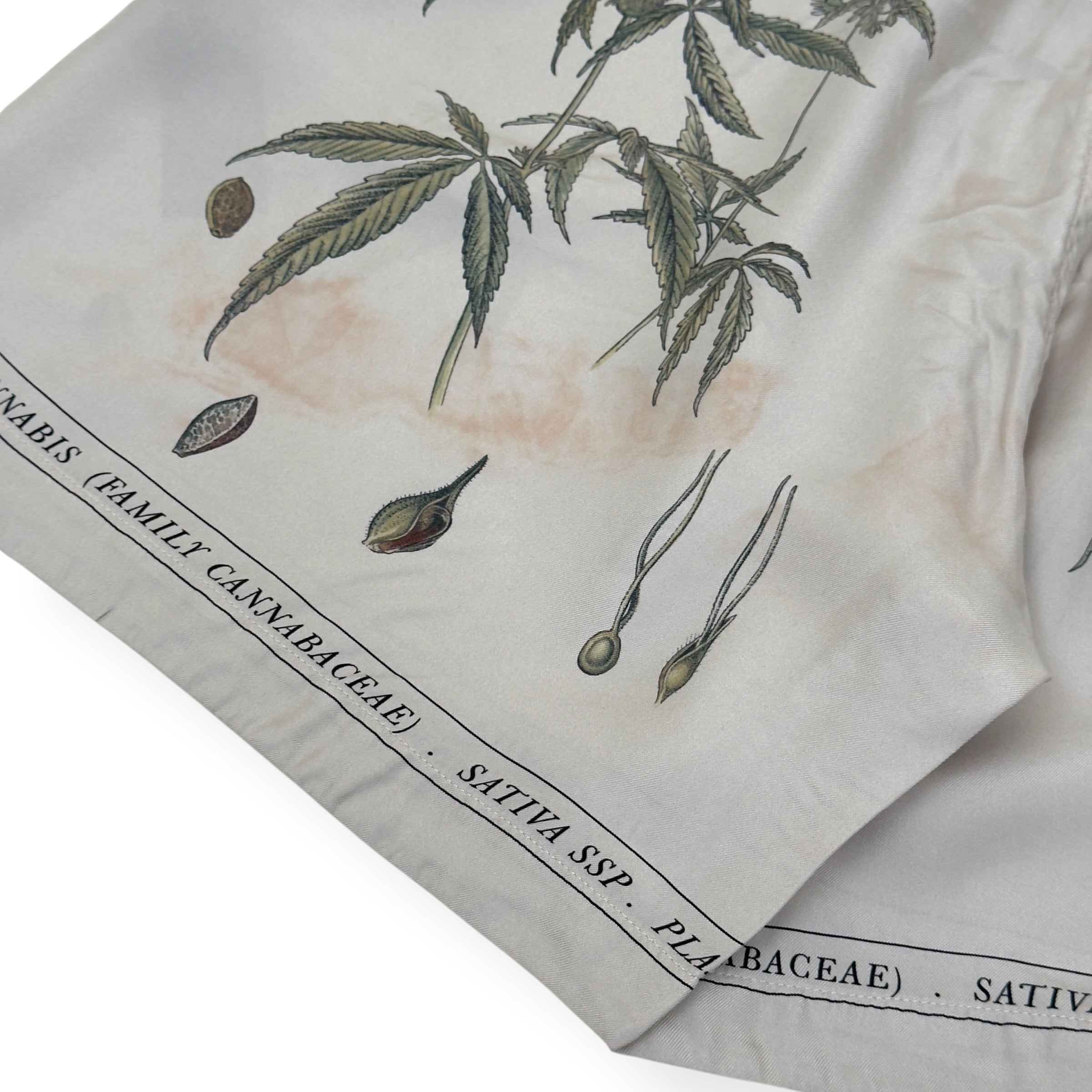 AMIRI BOTANICAL SILK DRAWSTRING SHORTS NATURAL L