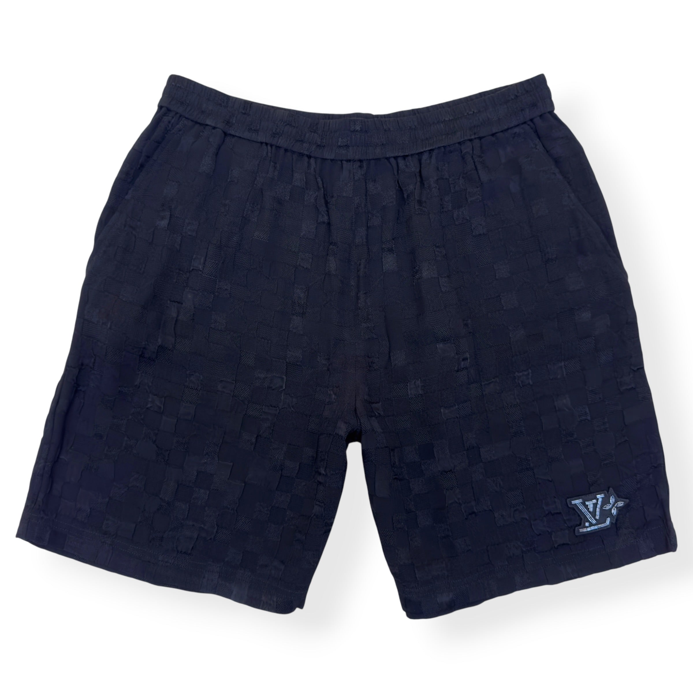 LOUIS VUITTON DAMOFLAGE SILK SHORTS BLACK 52 / XL