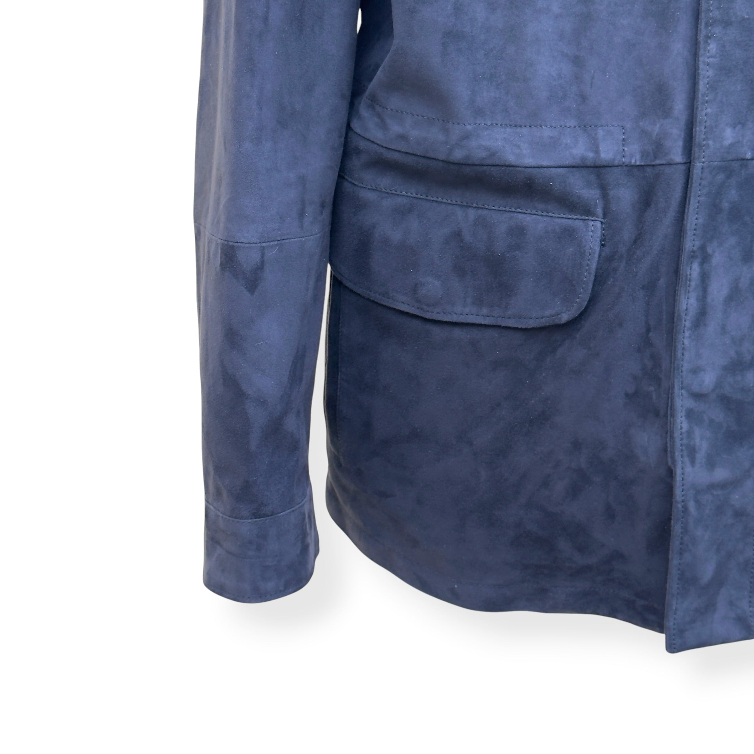 THOM SWEENEY SS25 SUEDE FIELD JACKET NAVY 52 / L