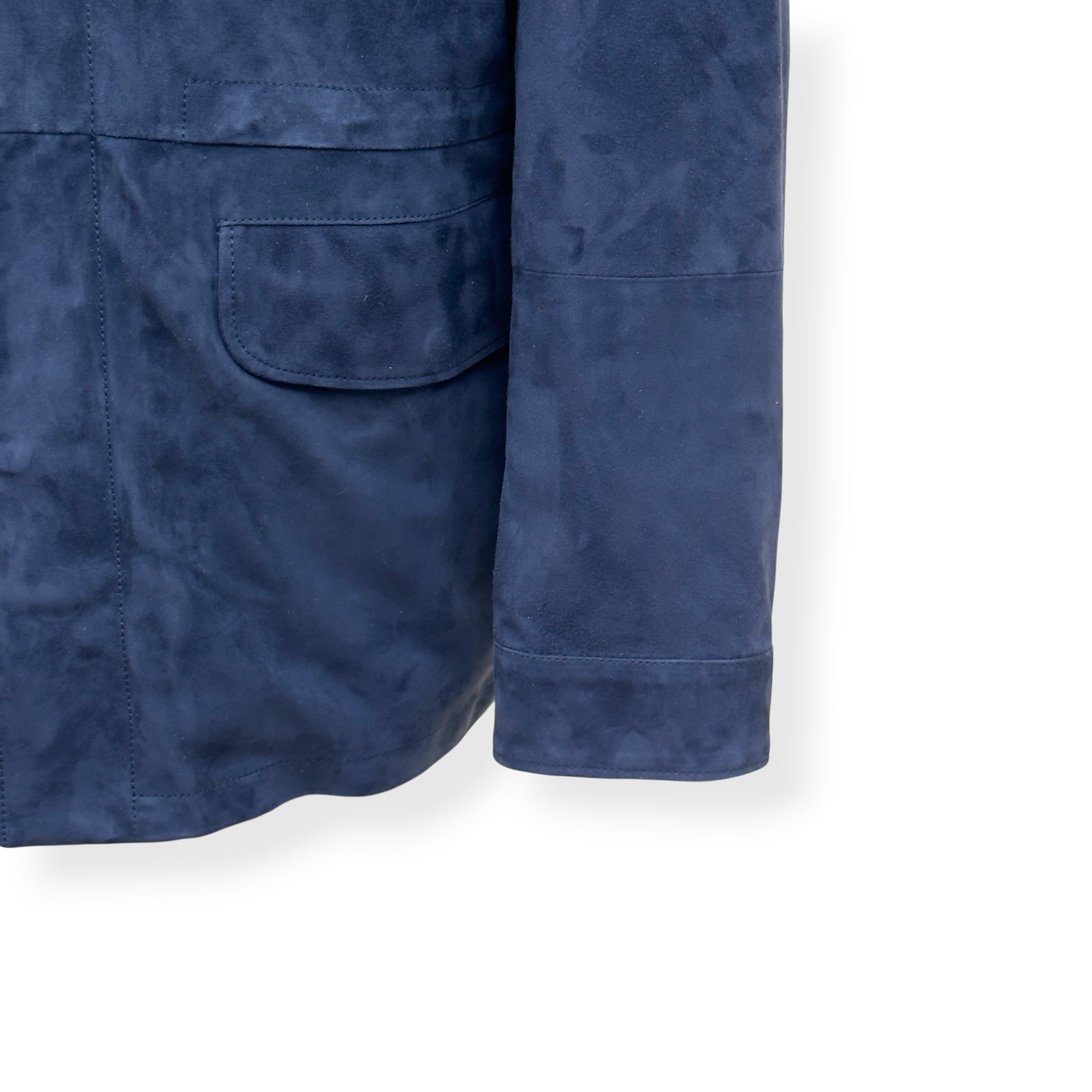 THOM SWEENEY SS25 SUEDE FIELD JACKET NAVY 52 / L