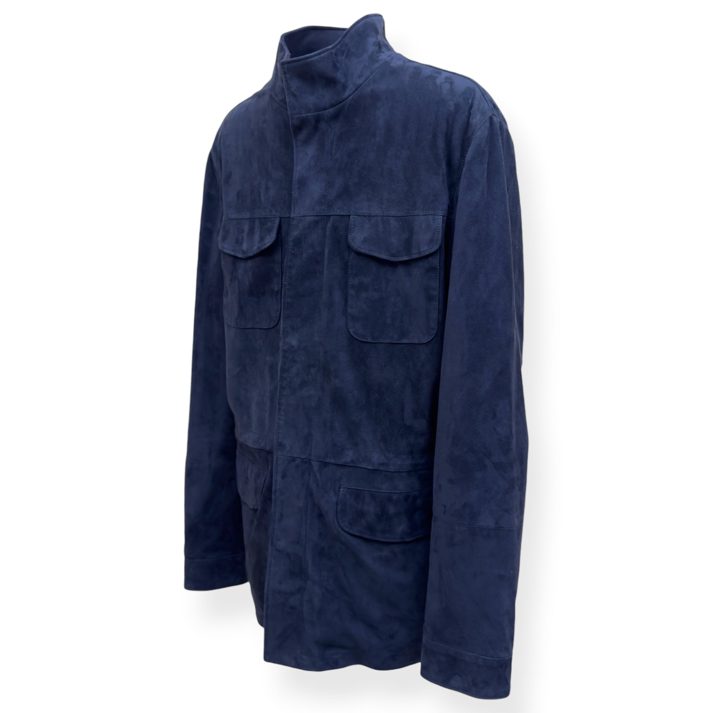 THOM SWEENEY SS25 SUEDE FIELD JACKET NAVY 52 / L