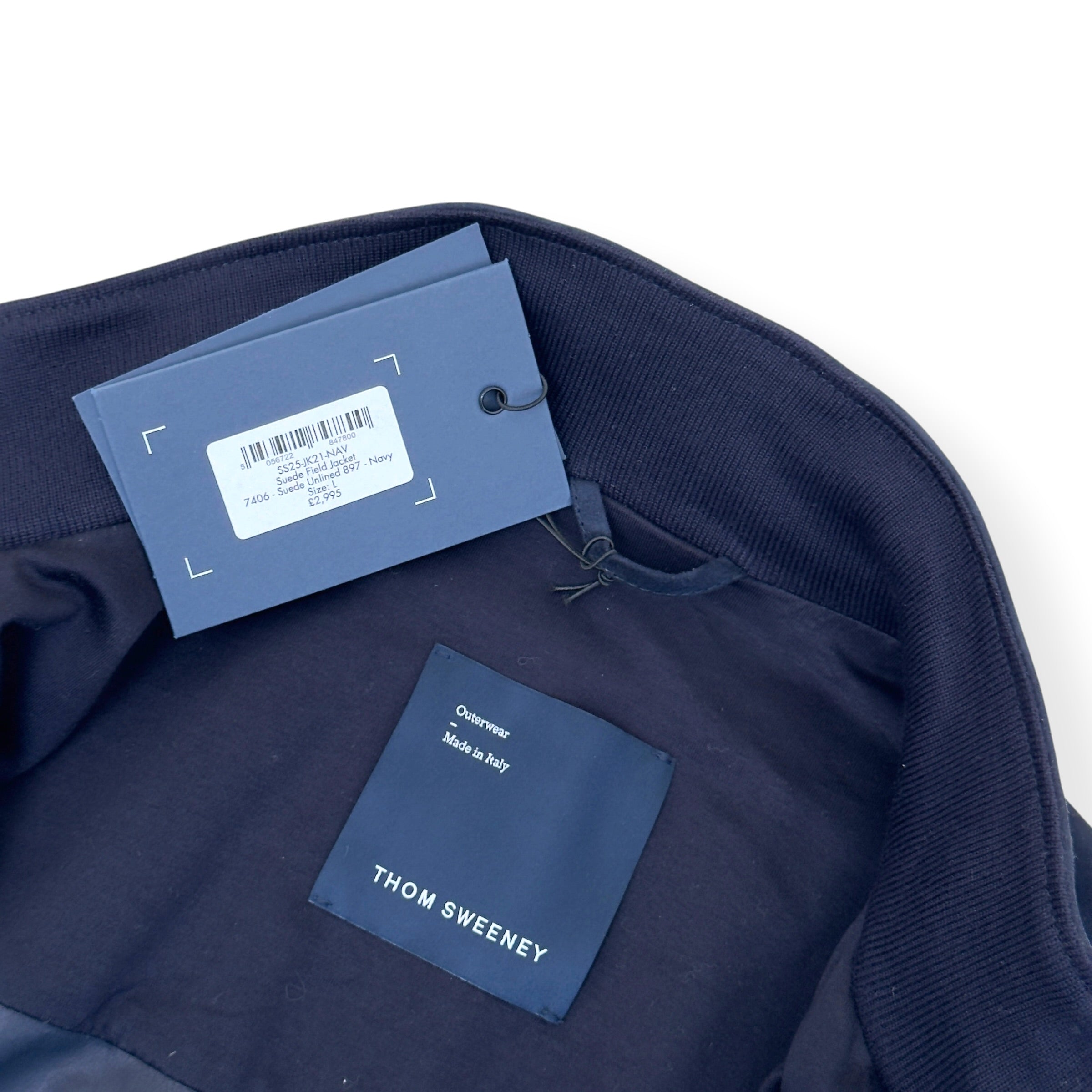 THOM SWEENEY SS25 SUEDE FIELD JACKET NAVY 52 / L