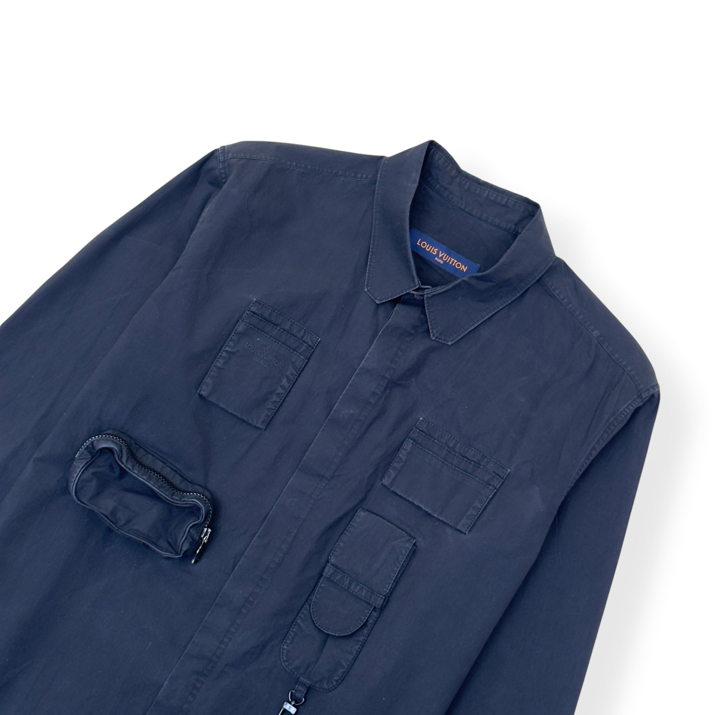 LOUIS VUITTON MULTI-POCKET COTTON WORK SHIRT BLACK L