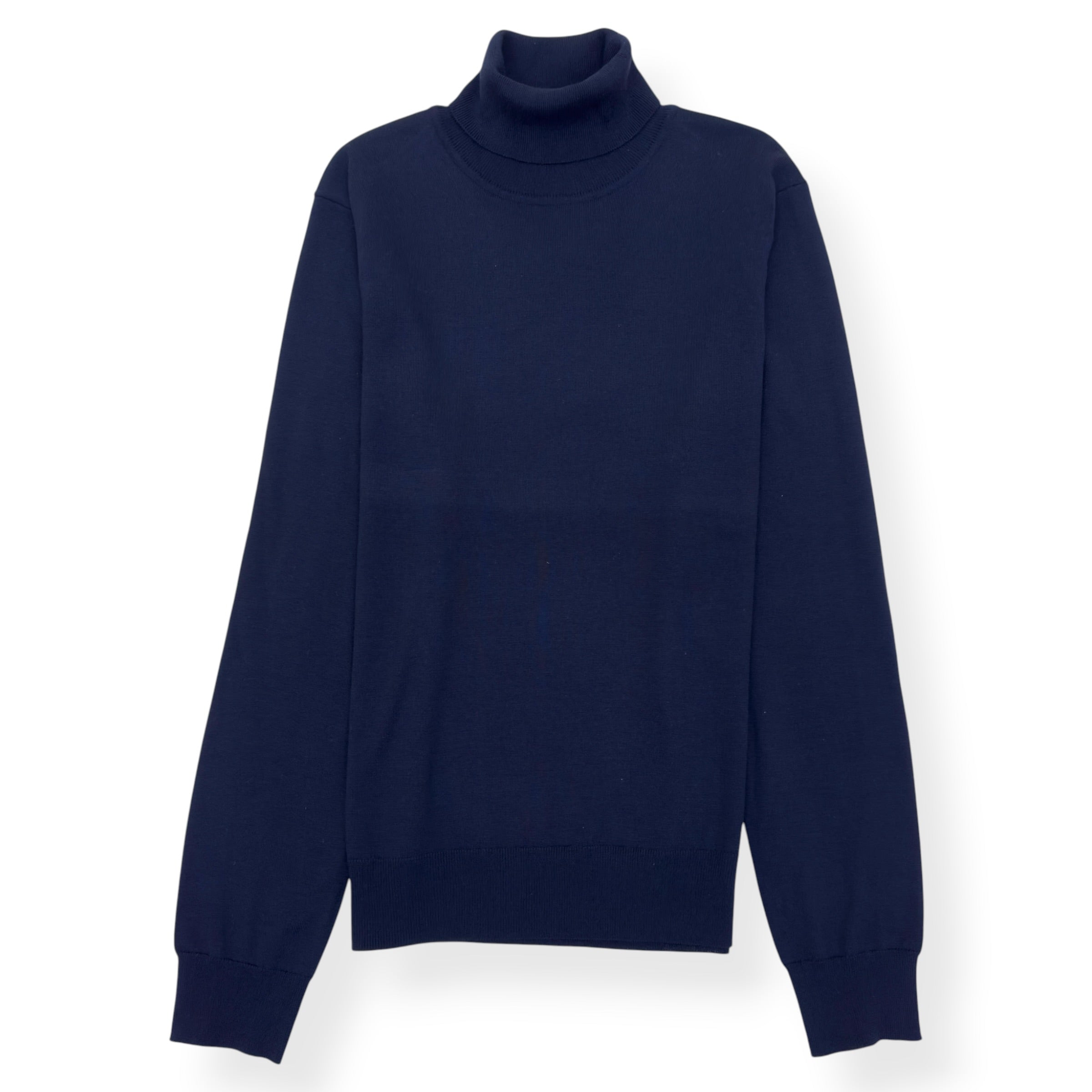 SANDRO PARIS WOOL ROLL NECK SWEATER NAVY L