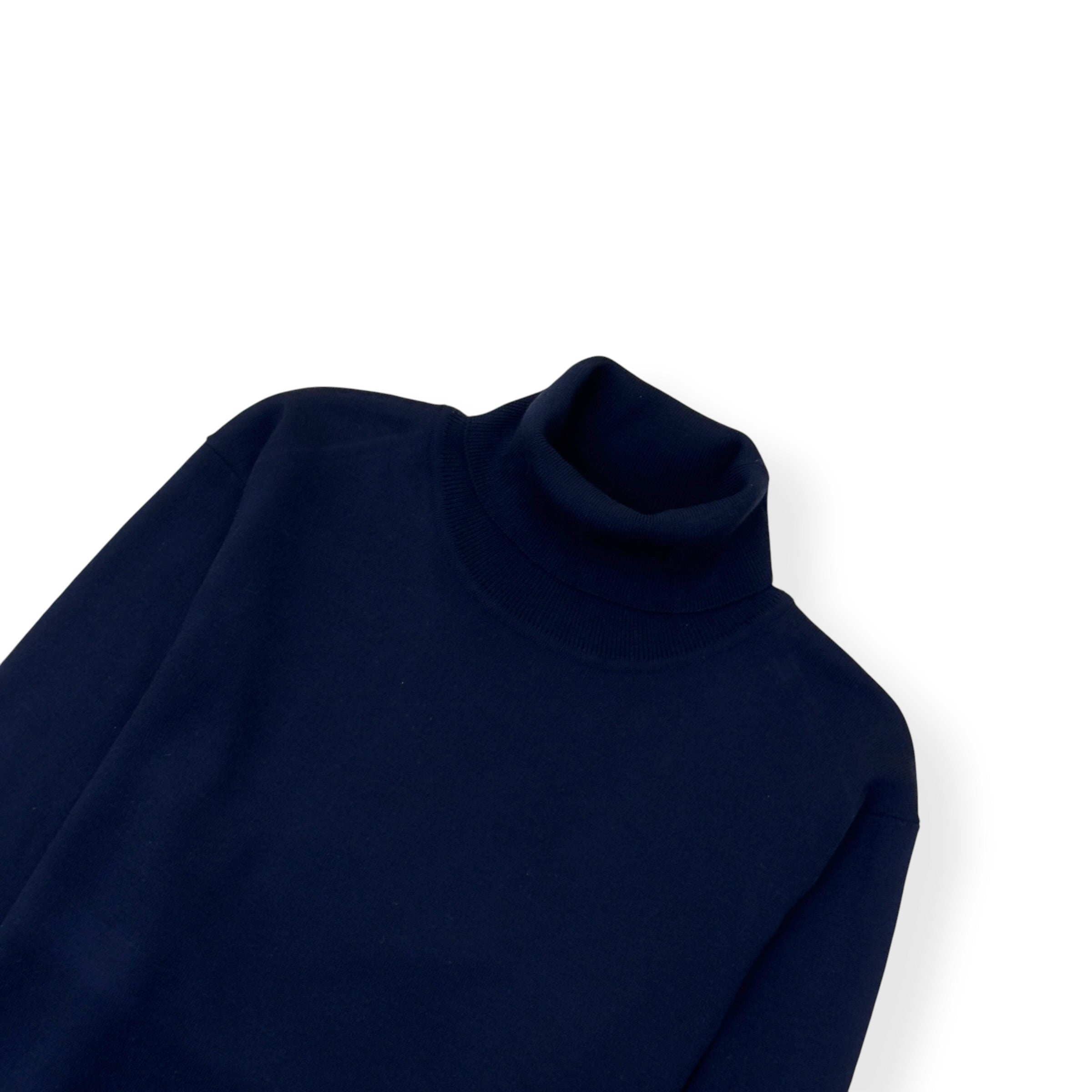 SANDRO PARIS WOOL ROLL NECK SWEATER NAVY L
