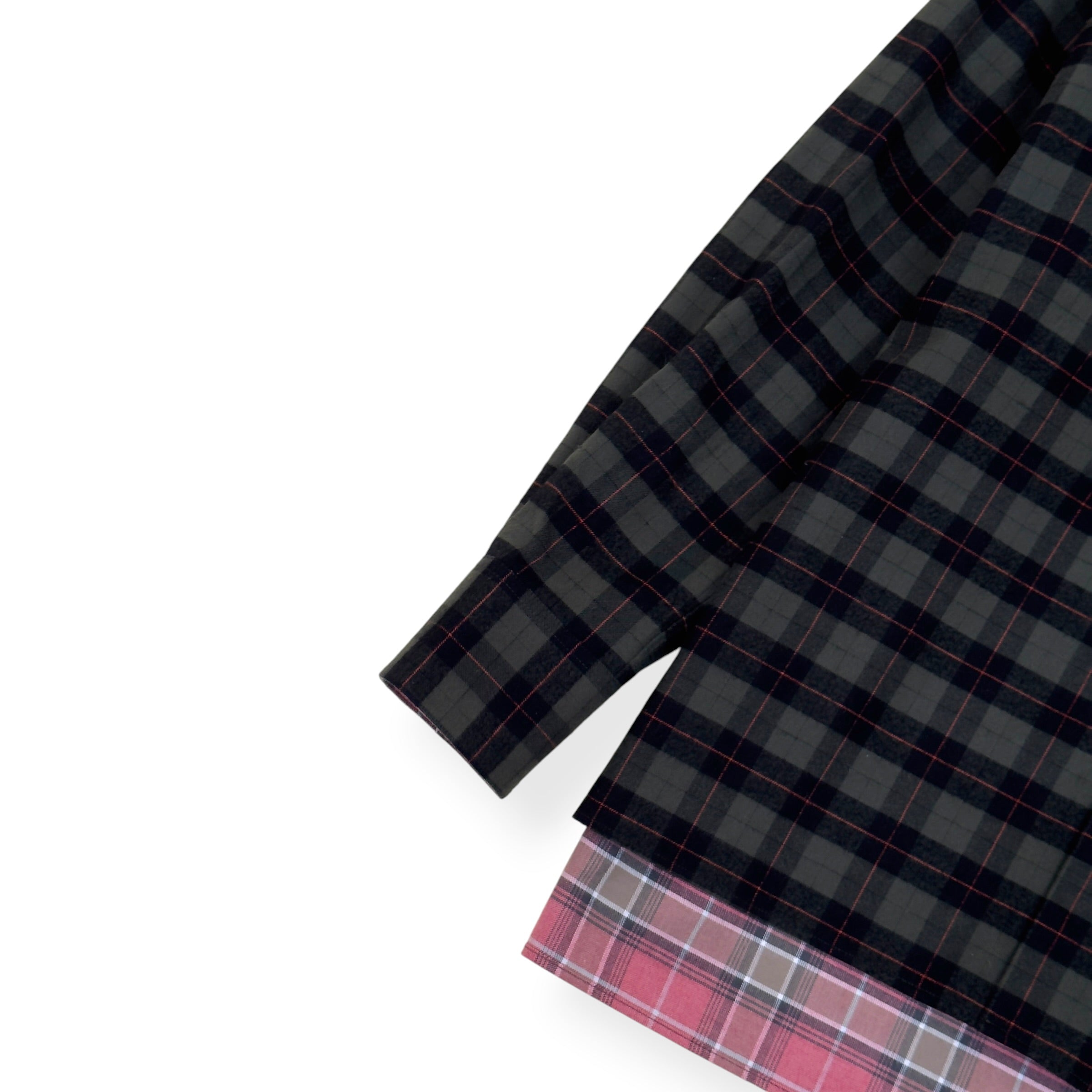 LOEWE PATCHWORK CHECK-PANEL COTTON SHIRT PINK / GREEN 38 / S