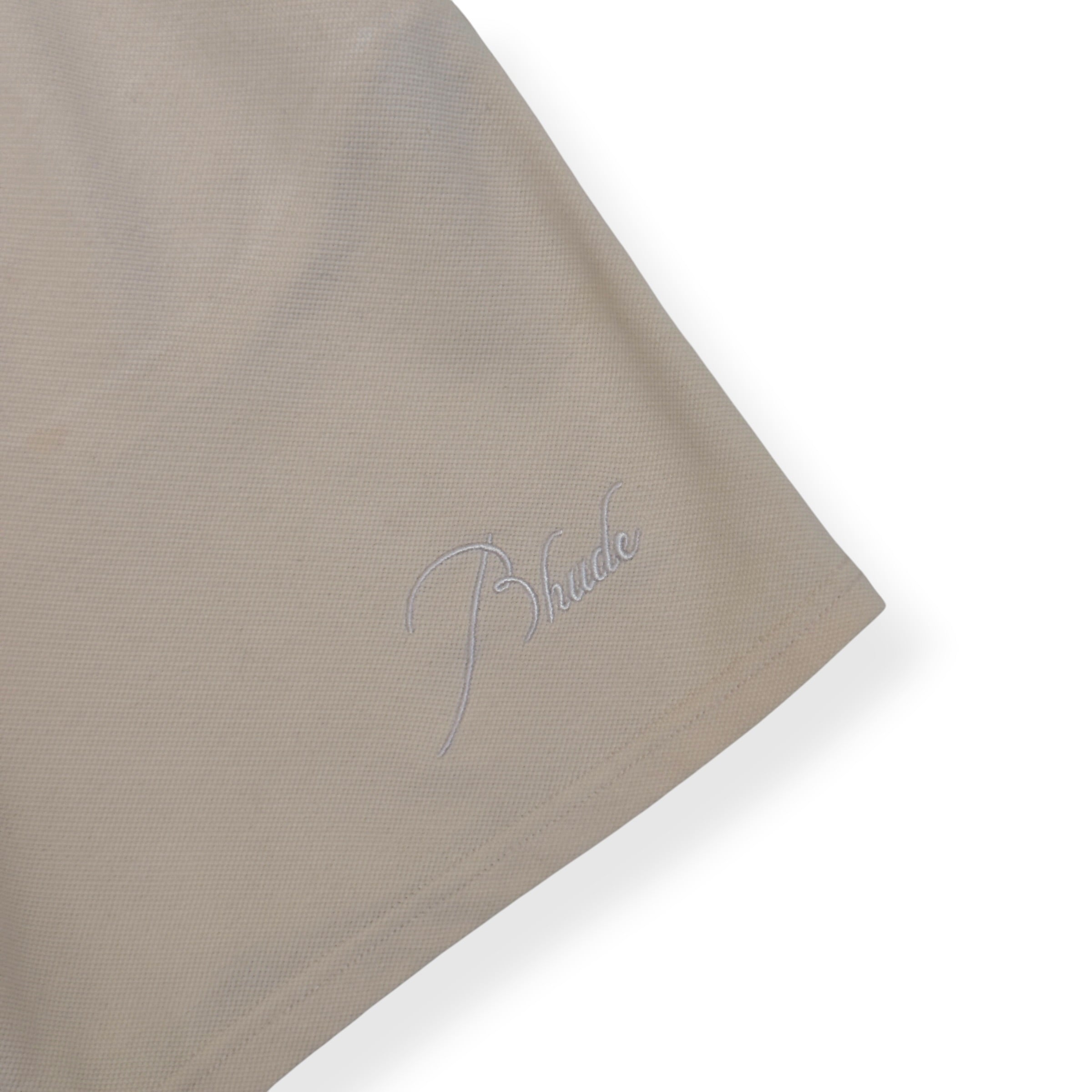 RHUDE EMRODERED LOGO SHORTS SAND XL