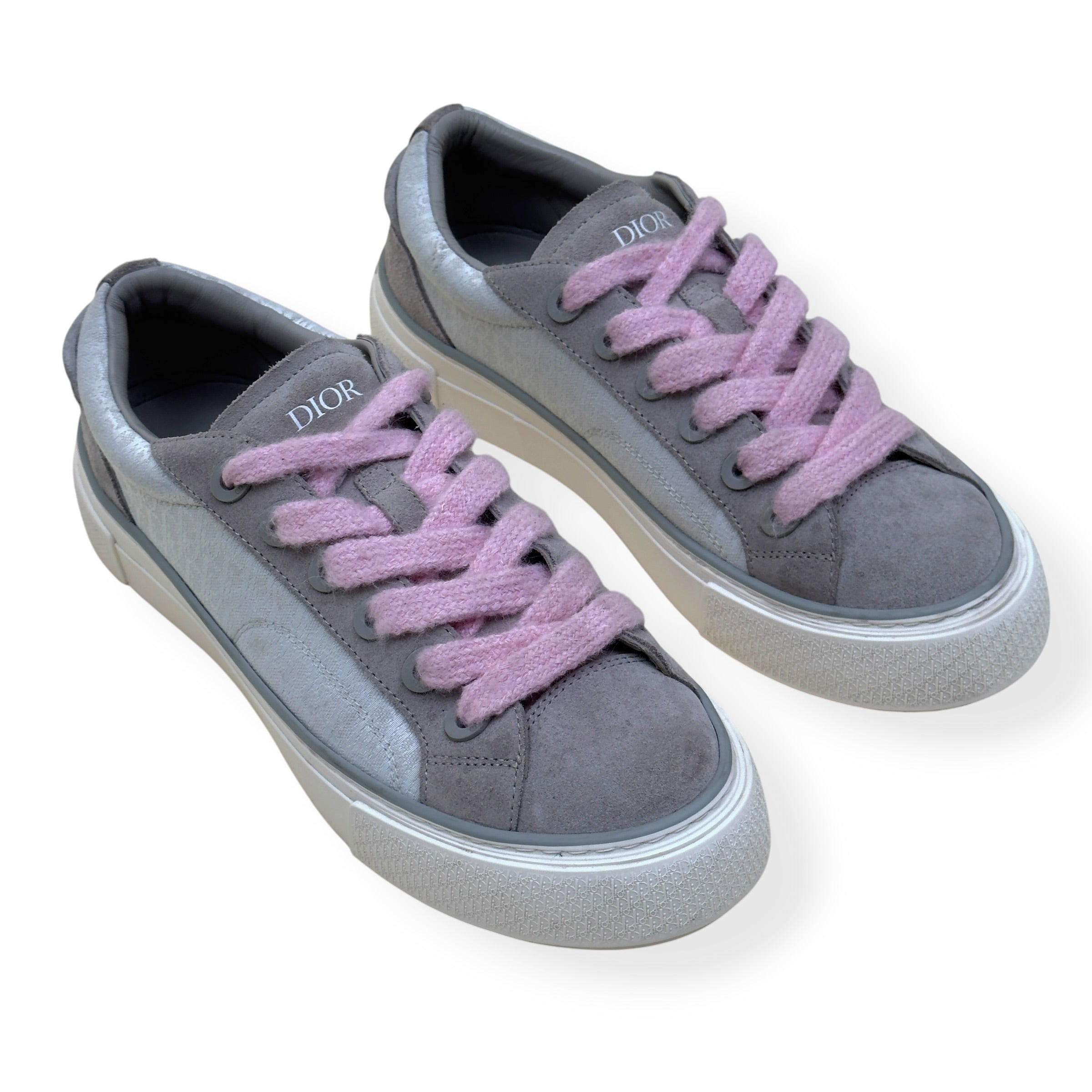 DIOR B33 OBLIQUE SNEAKER GREY / PINK 44 / UK10
