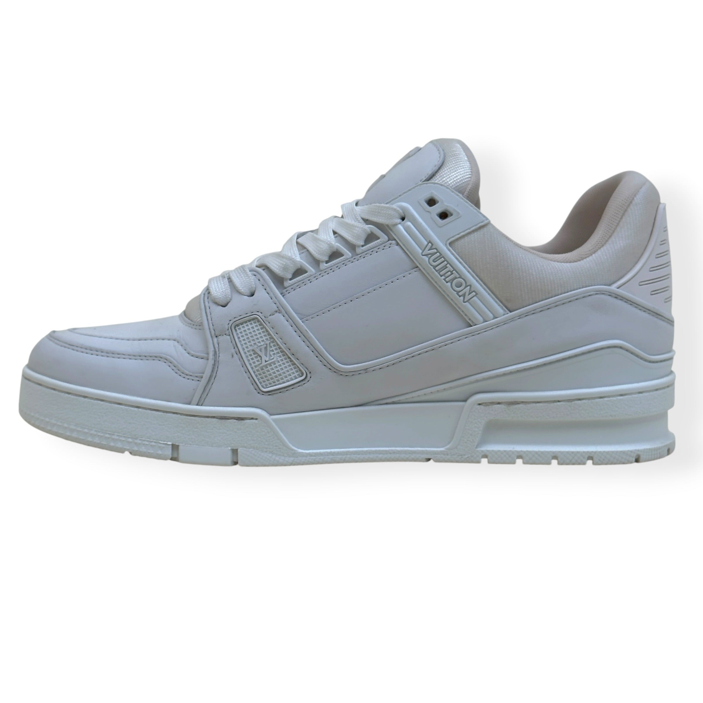 LOUIS VUITTON LEATHER LV TRAINER WHITE UK8.5