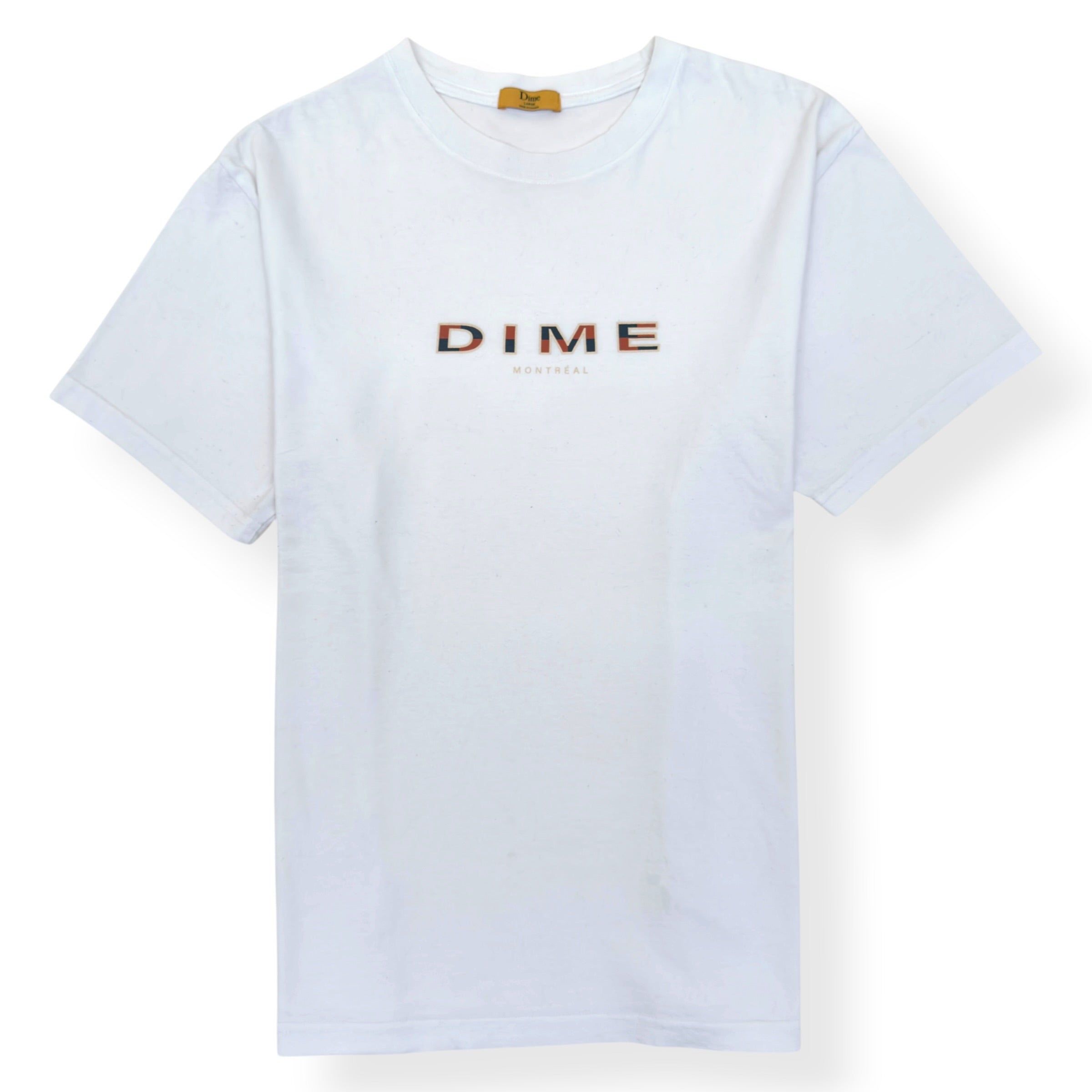 DIME BLOCK FONT T-SHIRT WHITE L