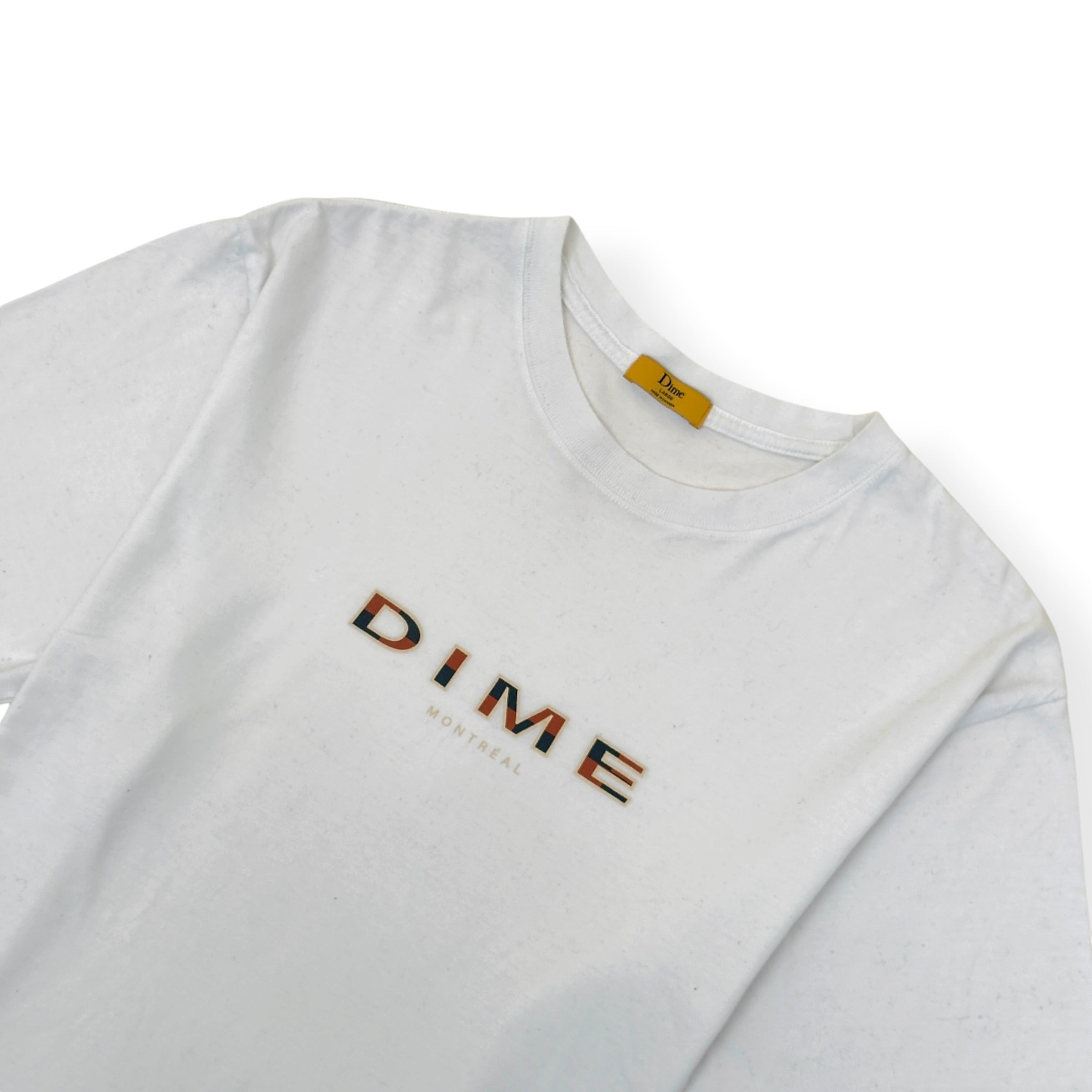 DIME BLOCK FONT T-SHIRT WHITE L