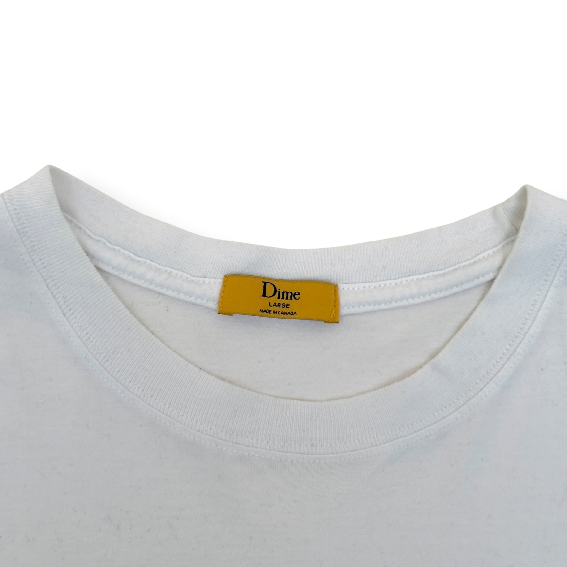 DIME BLOCK FONT T-SHIRT WHITE L