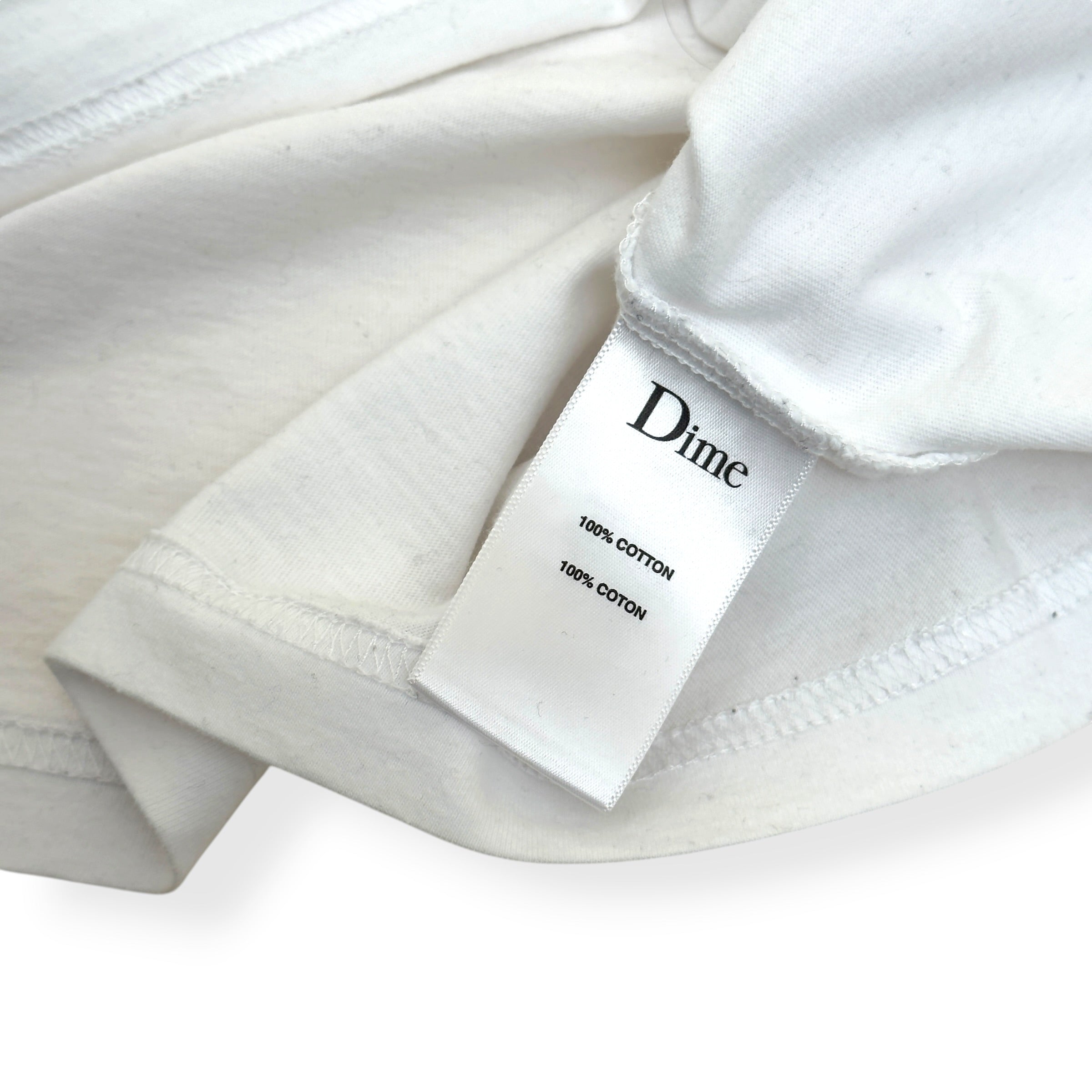 DIME BLOCK FONT T-SHIRT WHITE L