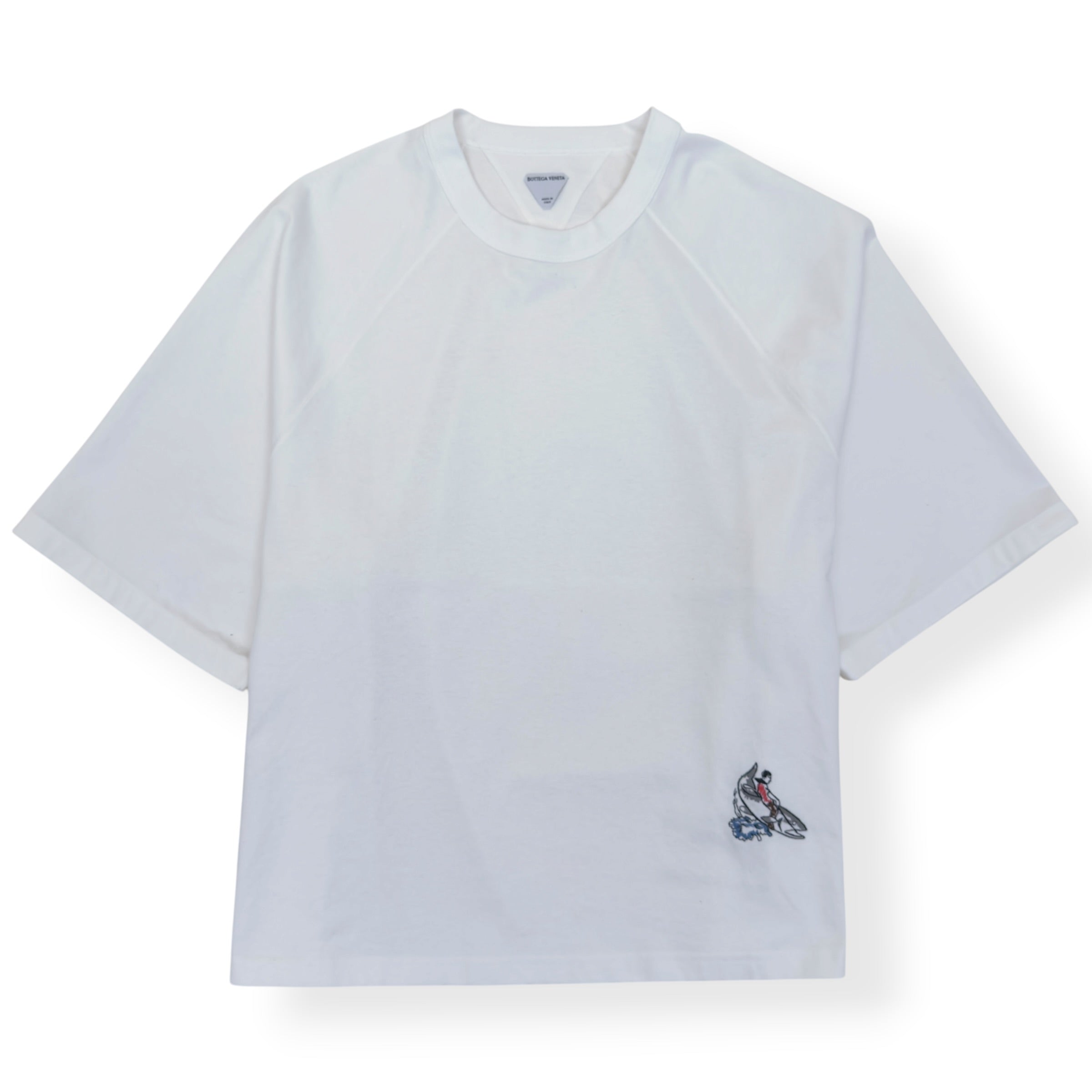 BOTTEGA VENETA EMBROIDERED COTTON JERSEY T-SHIRT WHITE L
