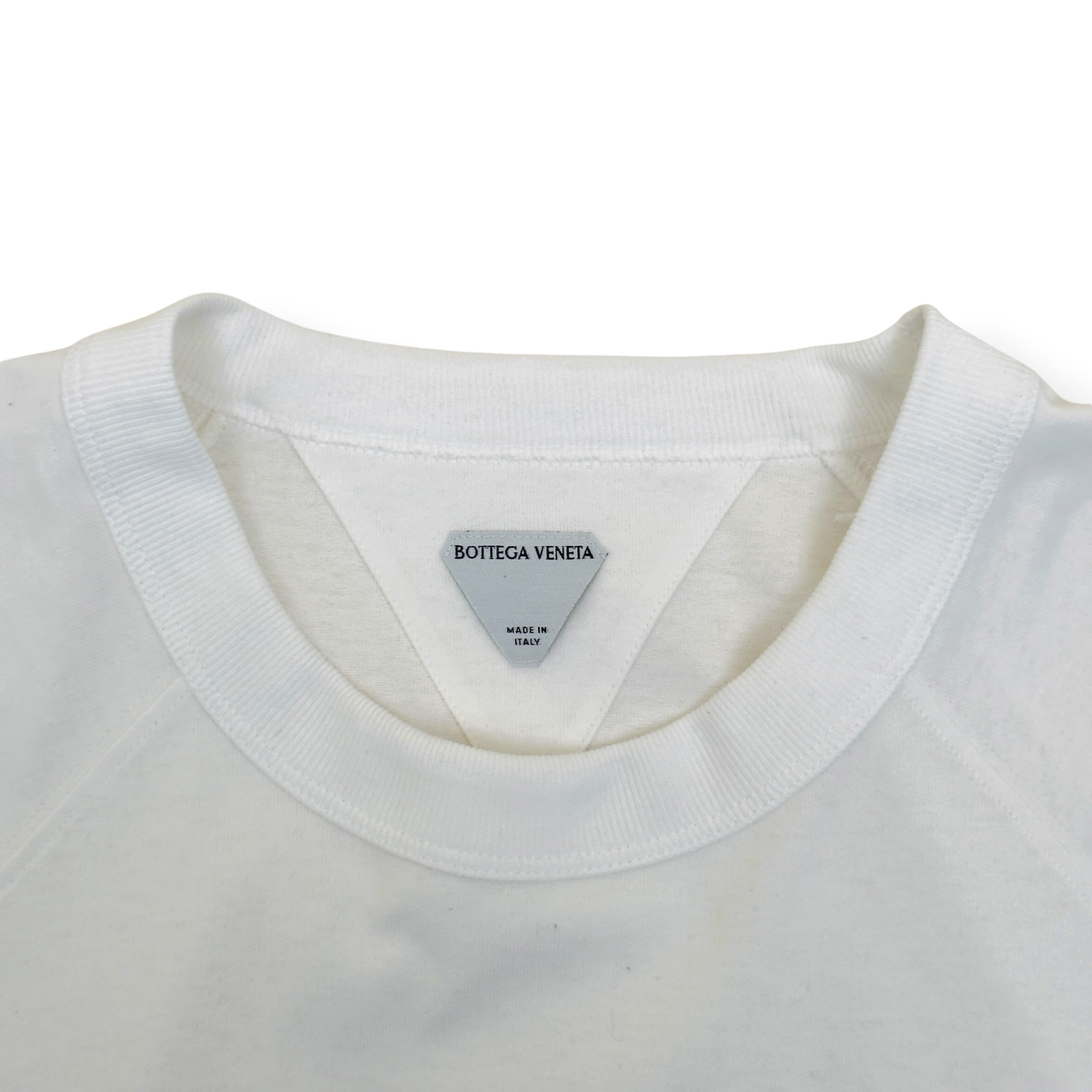 BOTTEGA VENETA EMBROIDERED COTTON JERSEY T-SHIRT WHITE L