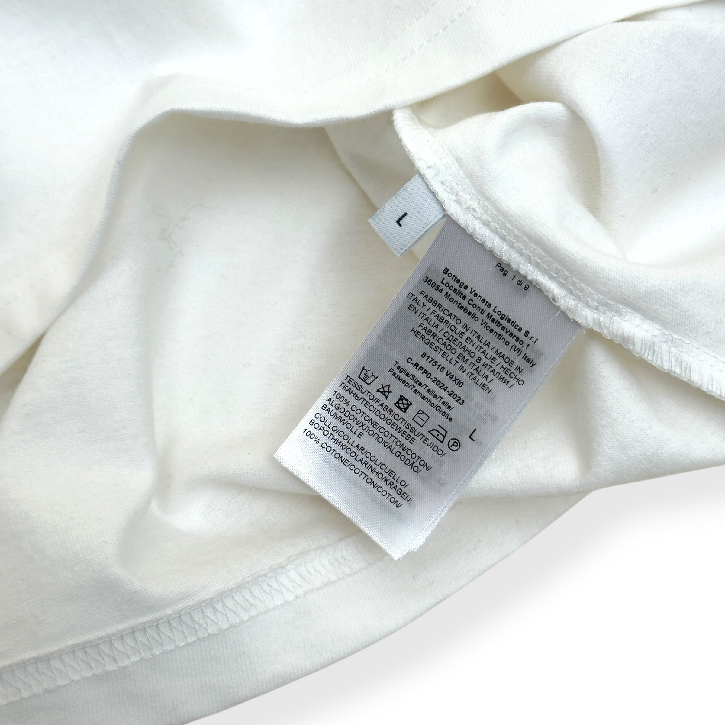 BOTTEGA VENETA EMBROIDERED COTTON JERSEY T-SHIRT WHITE L