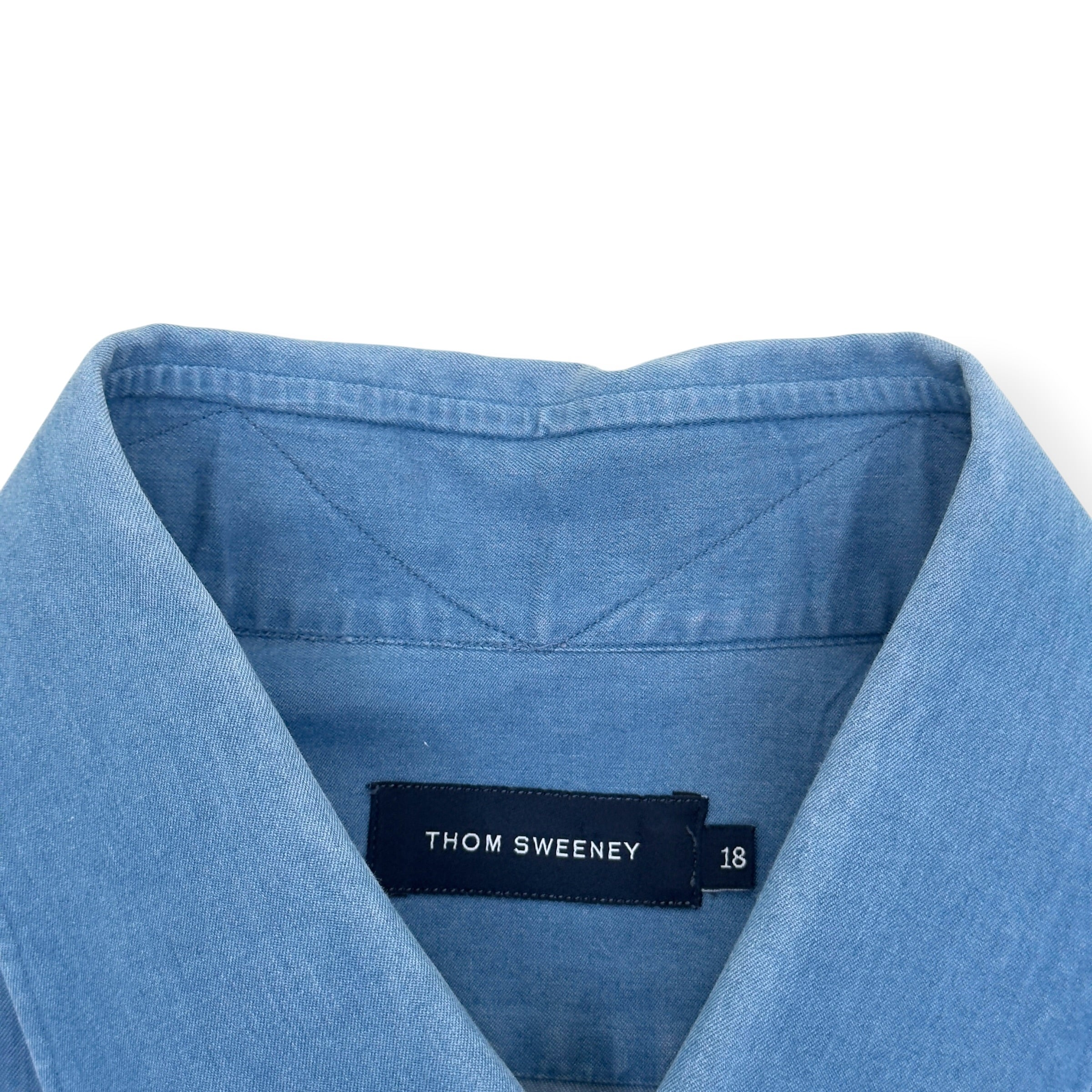 THOM SWEENEY COTTON SHIRT BLUE 18” / XL