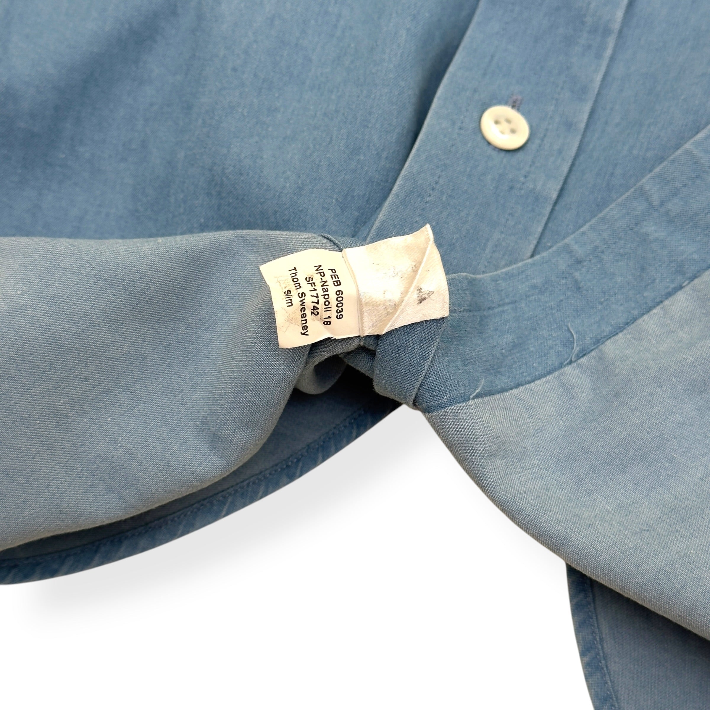 THOM SWEENEY COTTON SHIRT BLUE 17.5” / XL