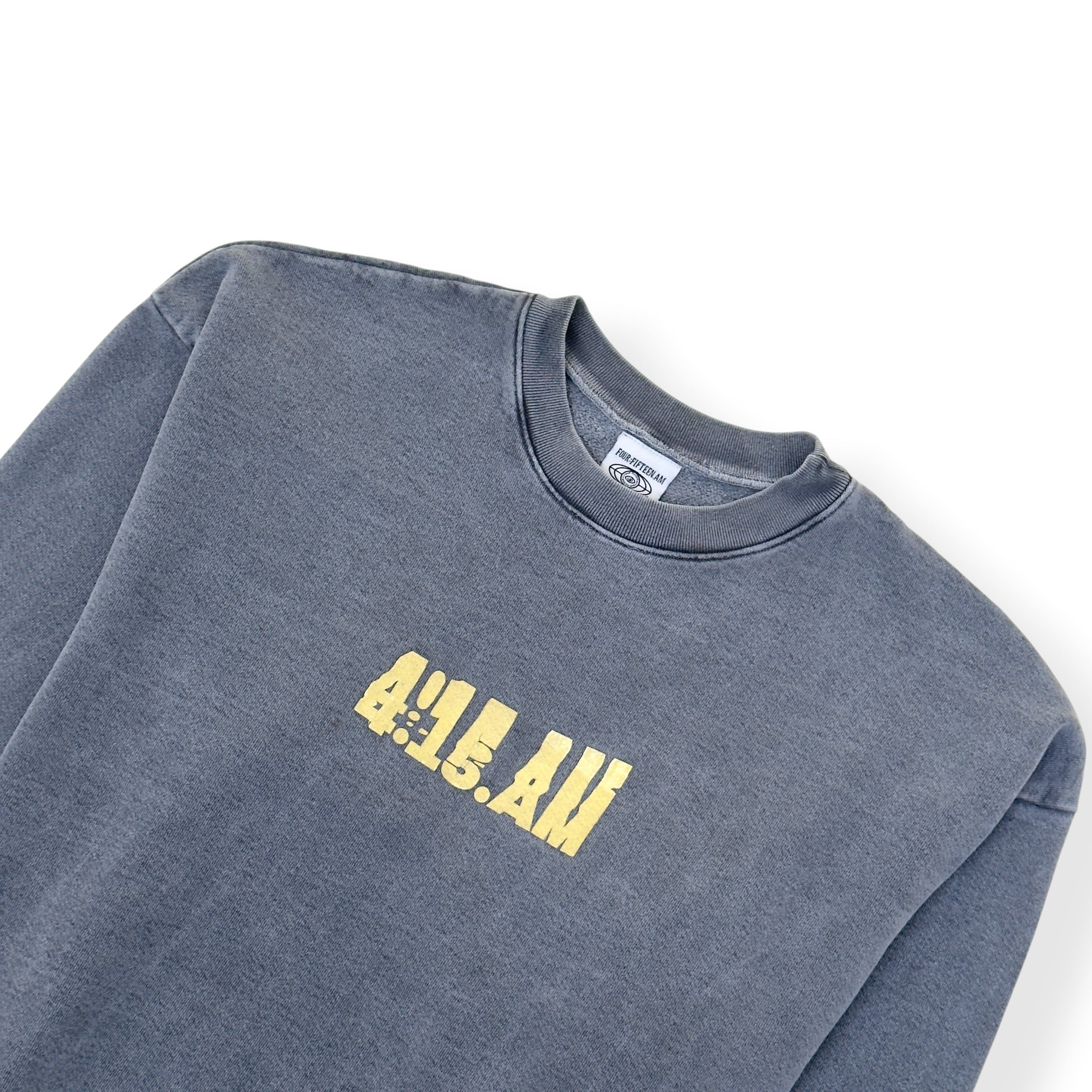 FOUR:FIFTEEN.AM GRAPHIC PRINT FADED SWEATSHIRT GREY XL