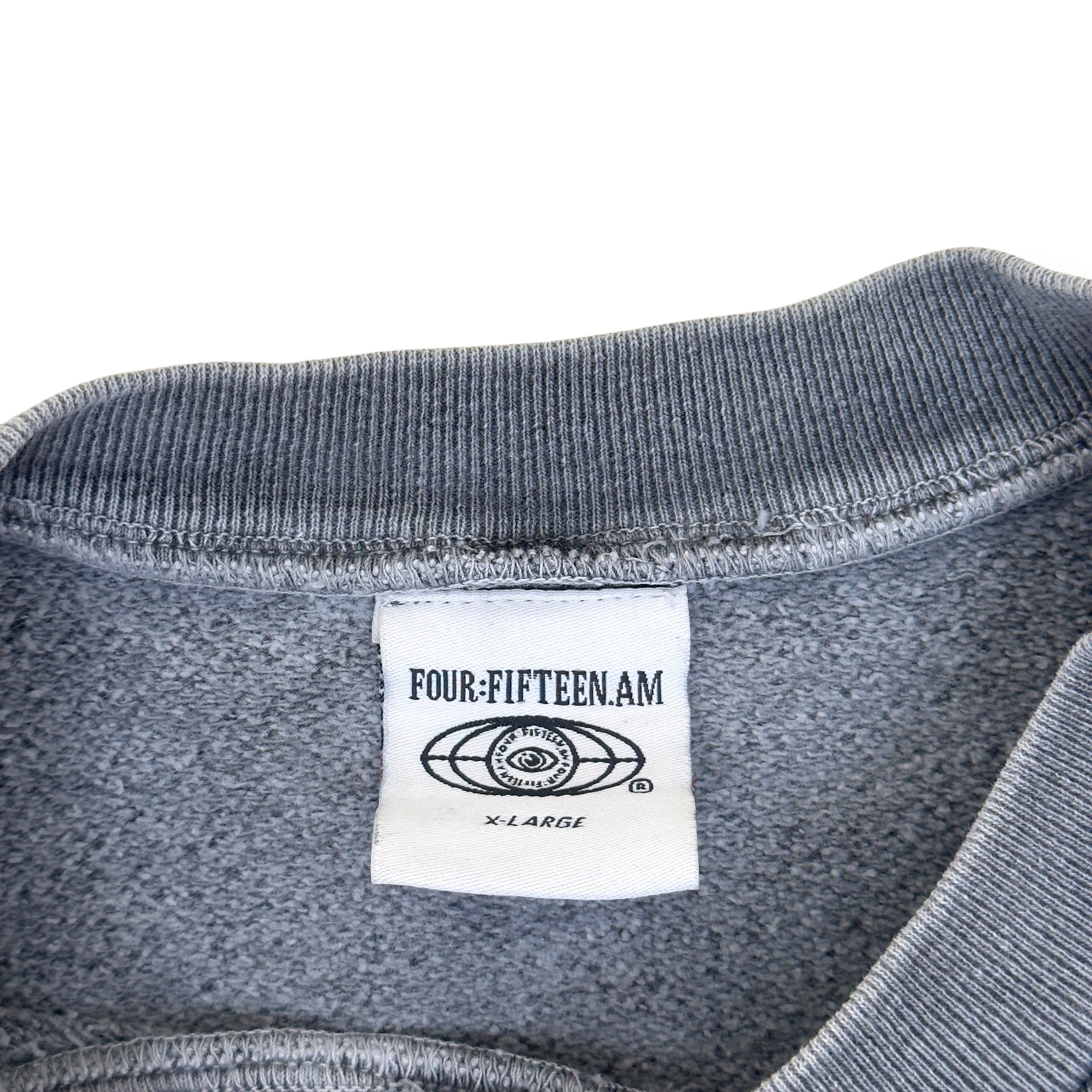 FOUR:FIFTEEN.AM GRAPHIC PRINT FADED SWEATSHIRT GREY XL