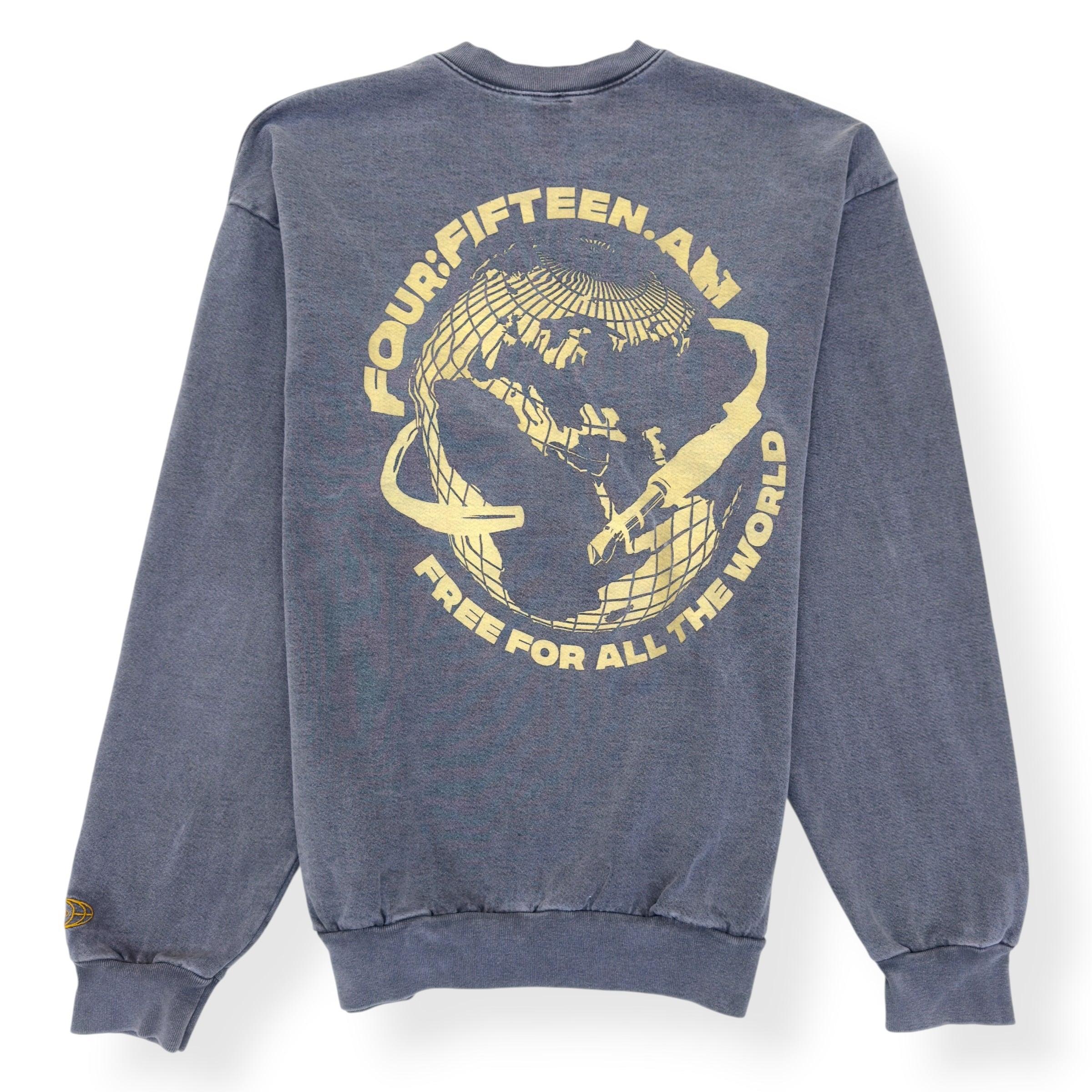 FOUR:FIFTEEN.AM GRAPHIC PRINT FADED SWEATSHIRT GREY XL