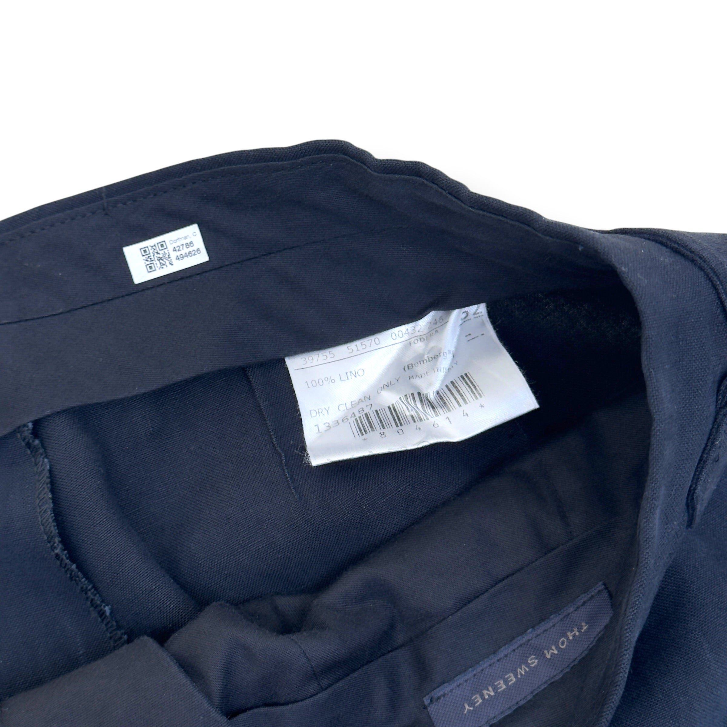 THOM SWEENEY LINEN TROUSER BLACK 52 / XL