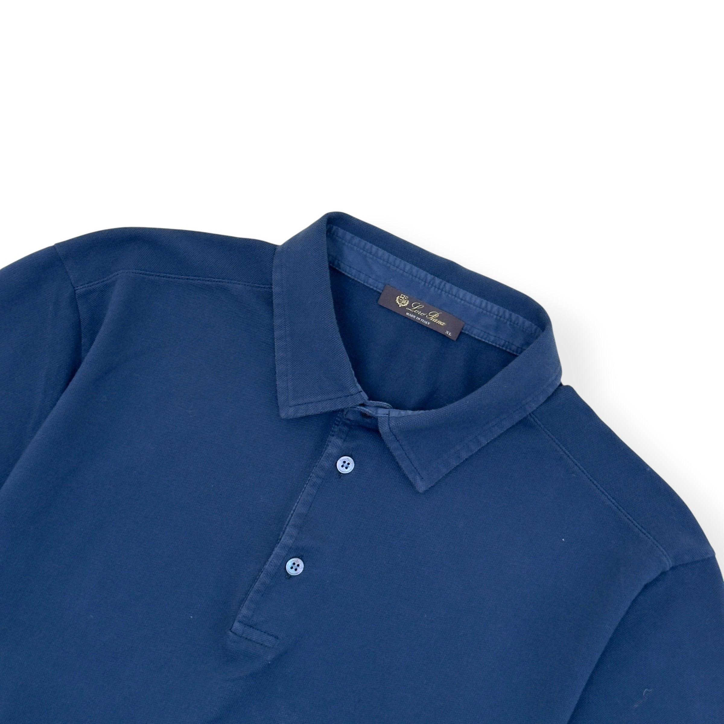 LORO PIANA COTTON POLO SHIRT NAVY XL